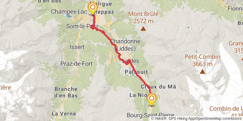 Via Francigena - Switzerland stage 9 Map
