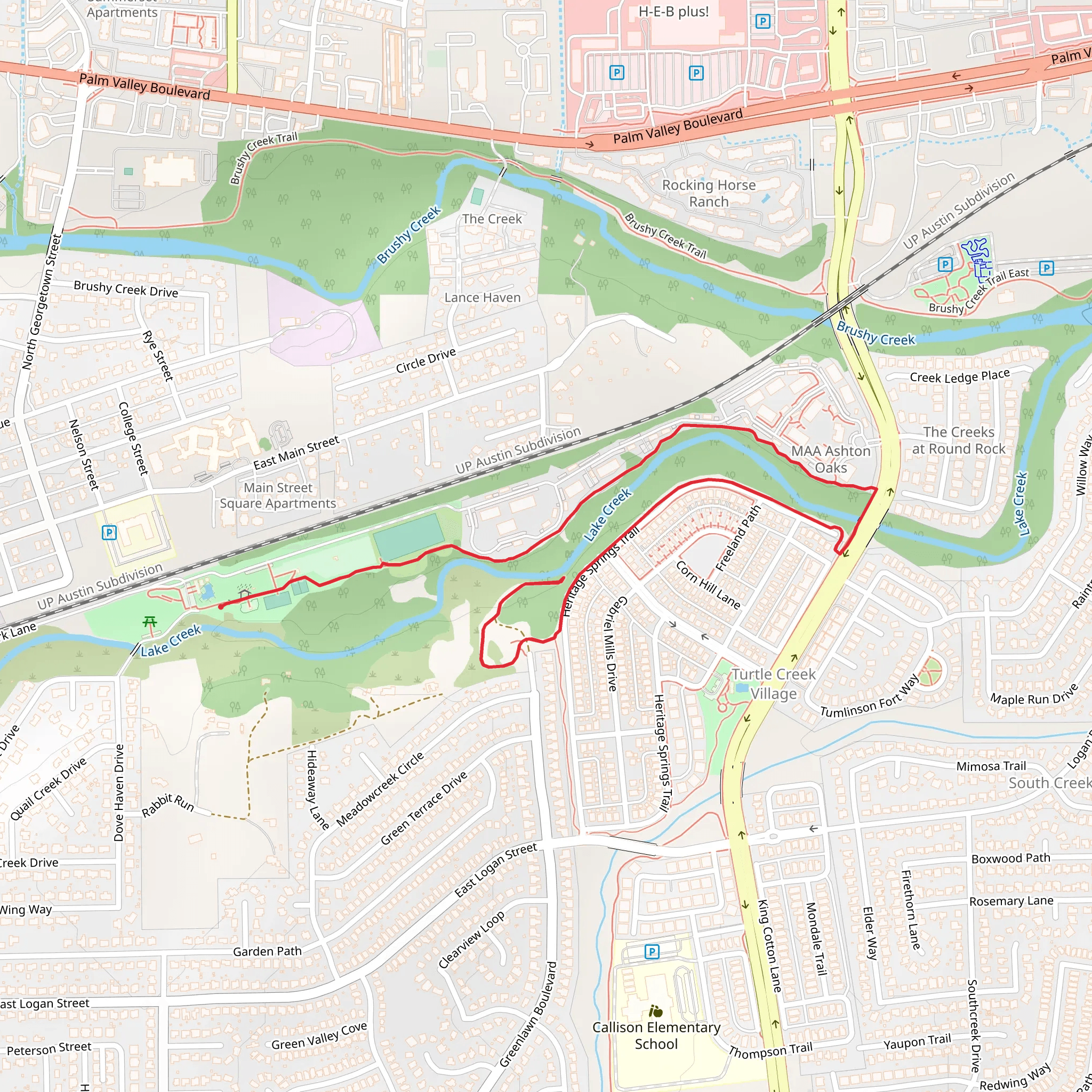 Lake Creek from Lake Creek Pool mobile static map