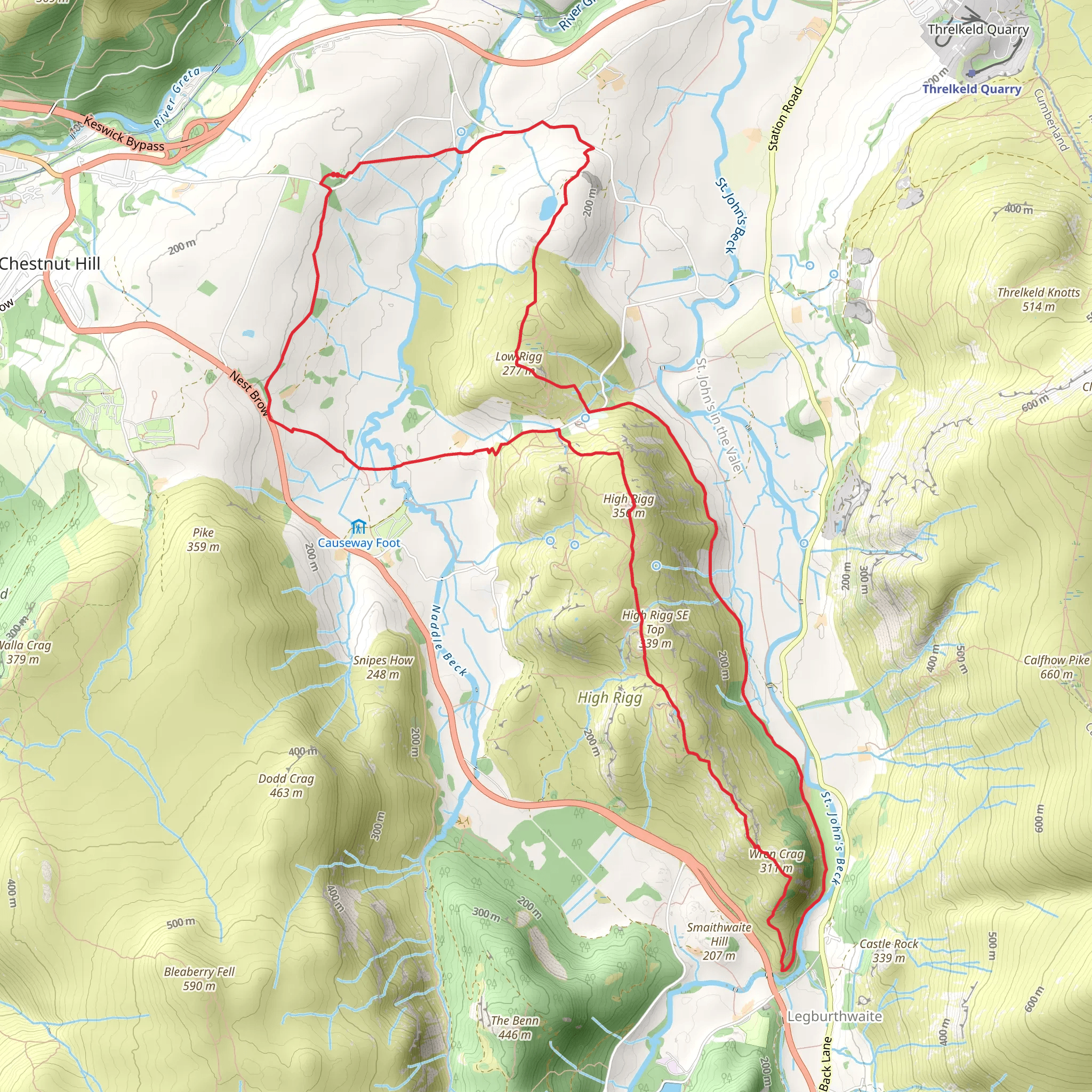 High Rigg - Low Rigg Loop mobile static map