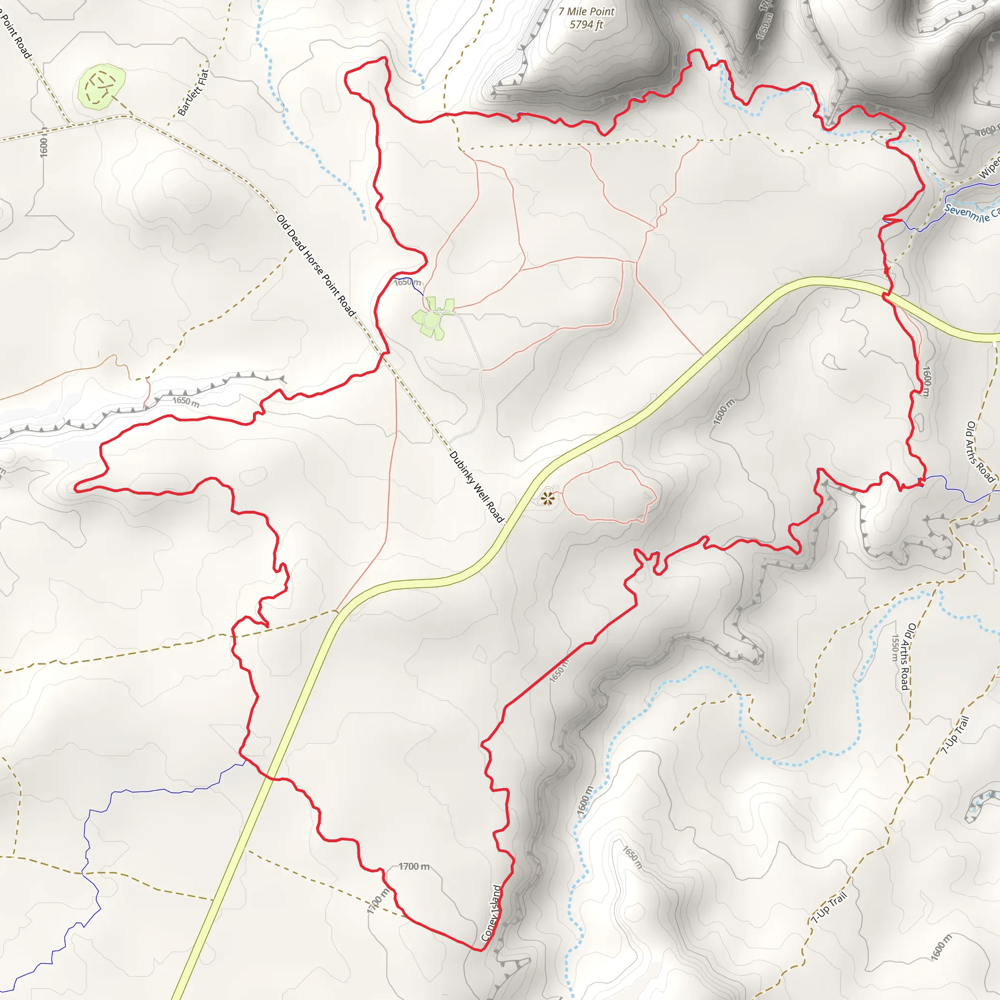 Coney Islands, Big Lonely and Big Mesa Trail mobile static map