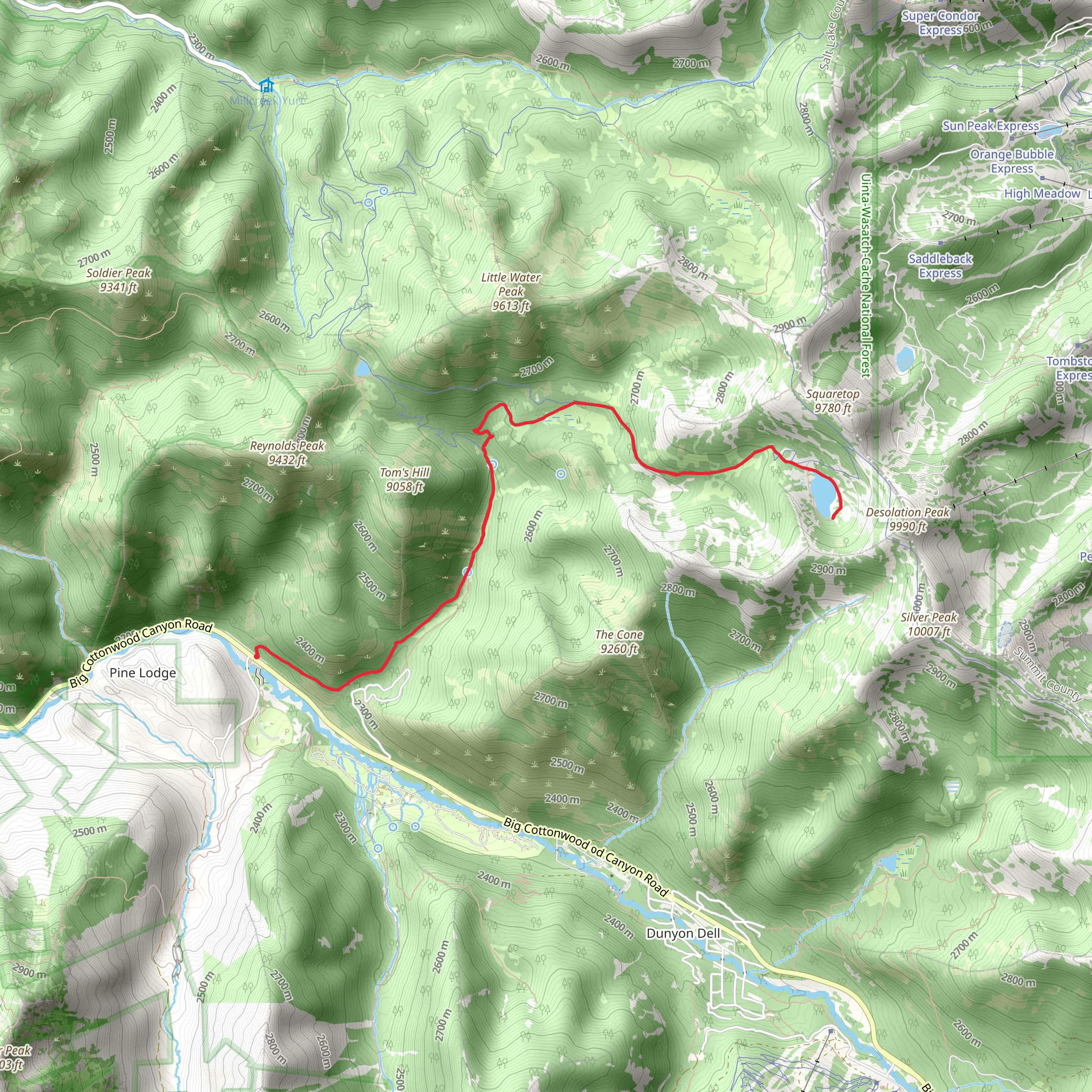 Desolation Lake via Desolation Trail mobile static map