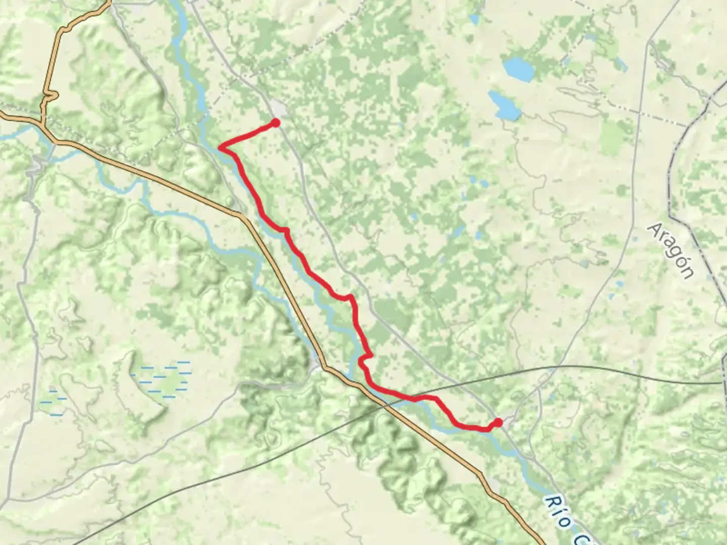 An image depicting the trail Zaidín - Belver de Cinca PR HU 224 and its surrounding area.