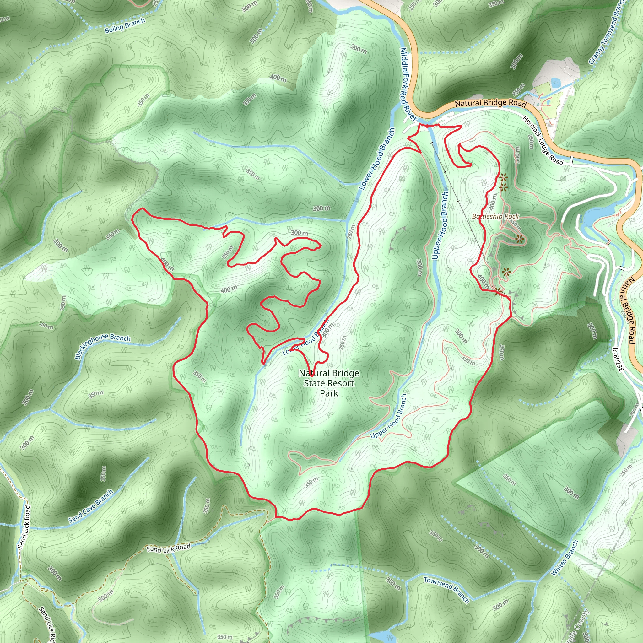 Sand Gap and Rock Garden Loop Trail mobile static map