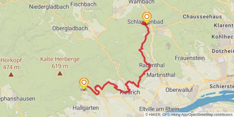 Rheinsteig stage 2 Map