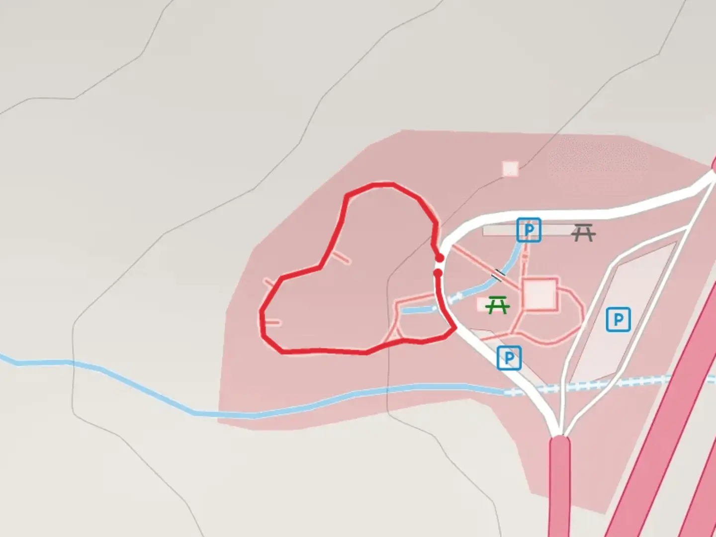 An image depicting the trail Mallard Summit Southbound Area Loop and its surrounding area.