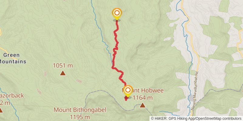 Binna Burra and O'Reilly's Track alt 3 Map
