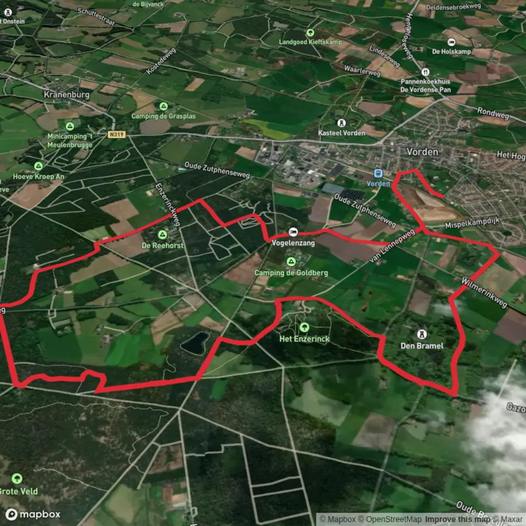 An image depicting the trail Galgengoor Loop Route and its surrounding area.