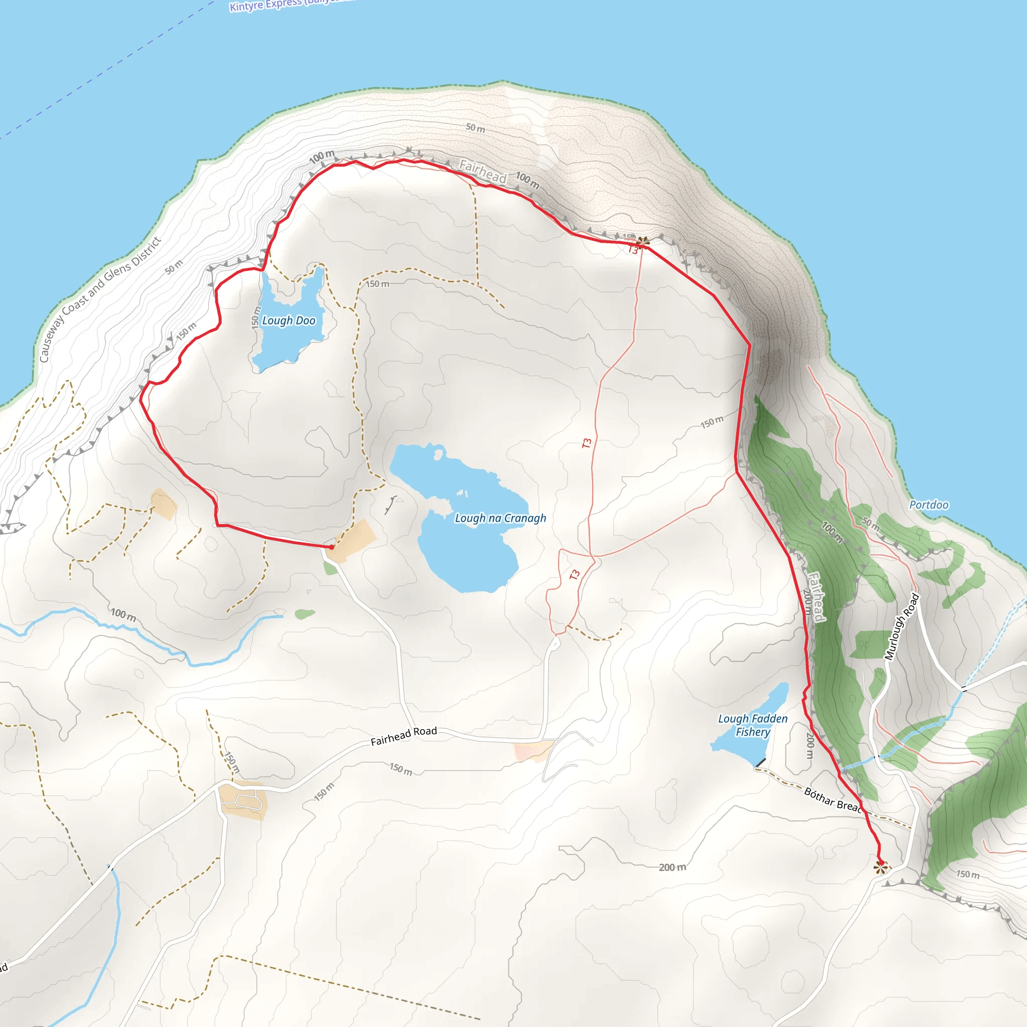 Fairhead Murlough View Walk mobile static map