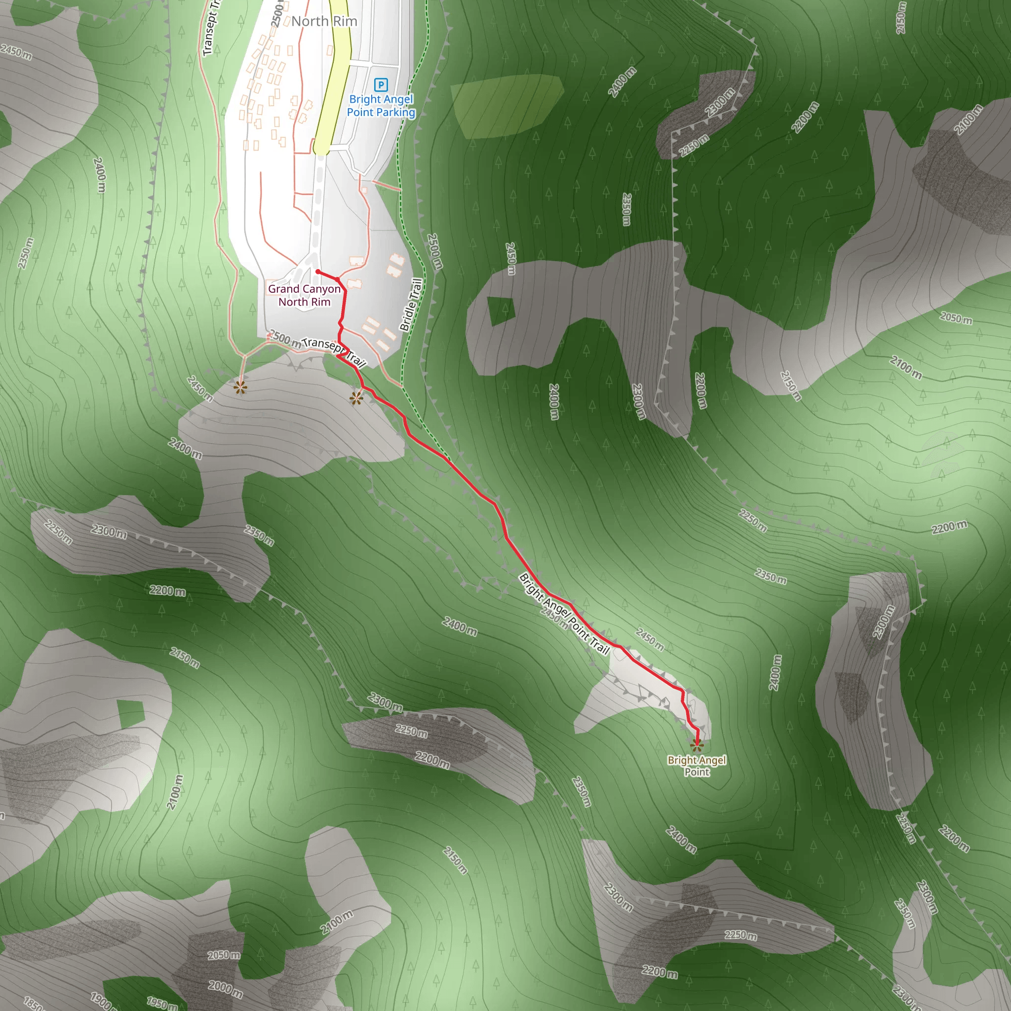 Bright Angel Point Trail mobile static map