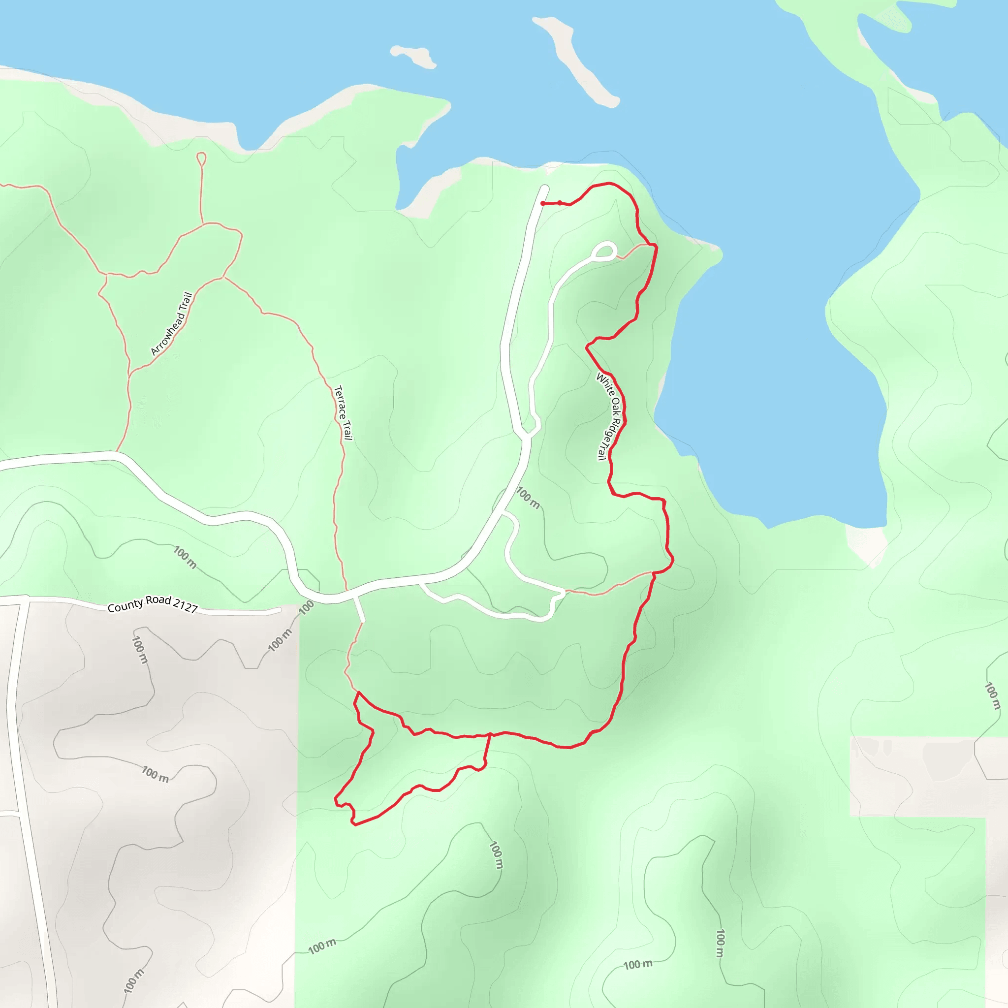 White Oak Ridge Loop Trail mobile static map