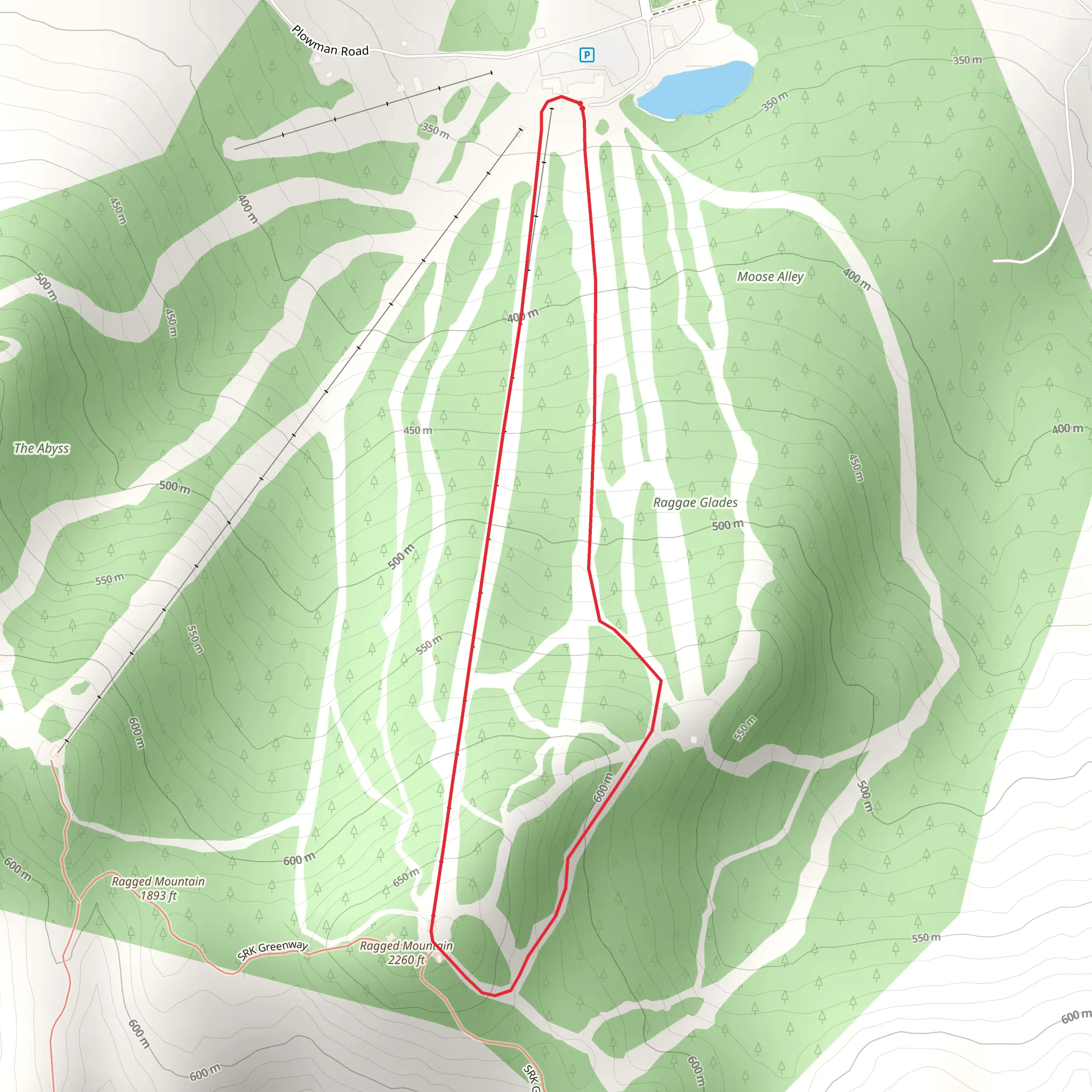 Raggae Glades - Ragged Mountain Loop Trail mobile static map