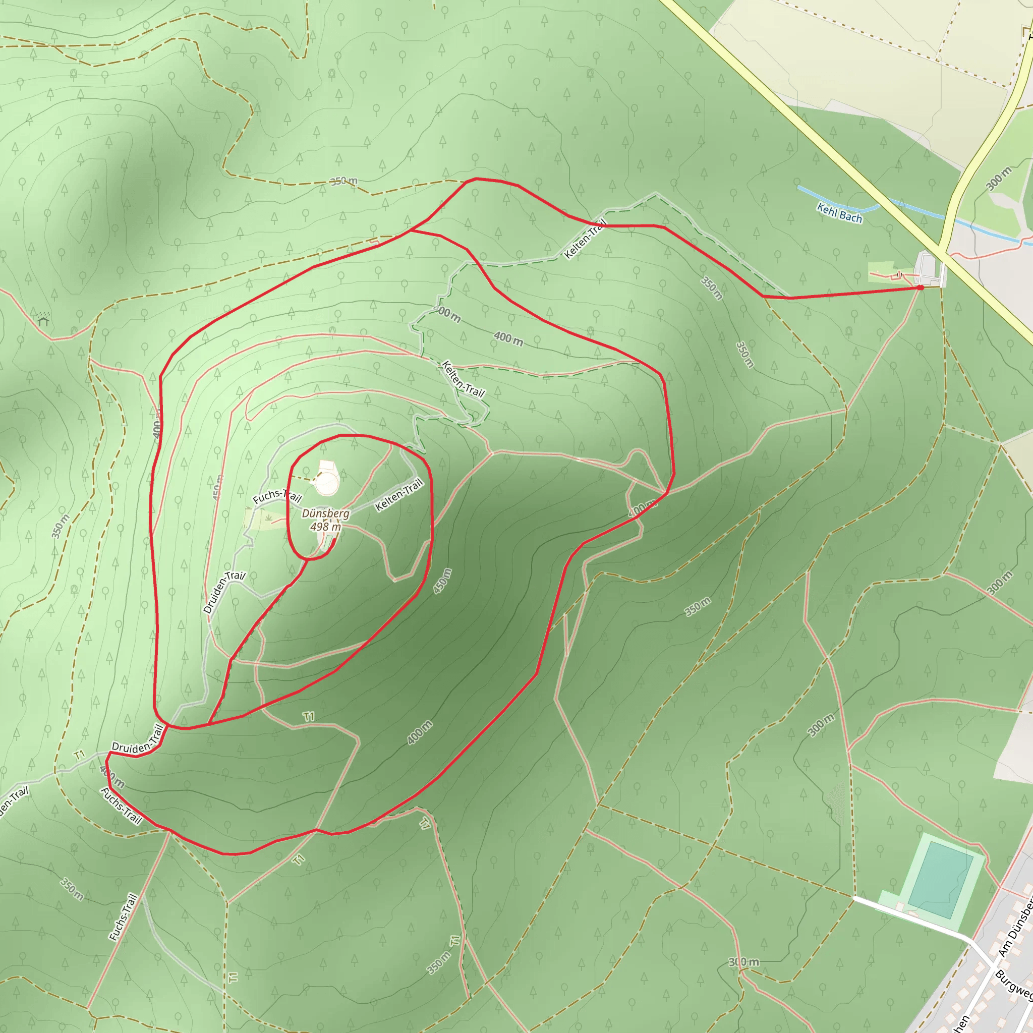 Fuchs-Trail, Druiden-Trail and Forstweg Loop mobile static map