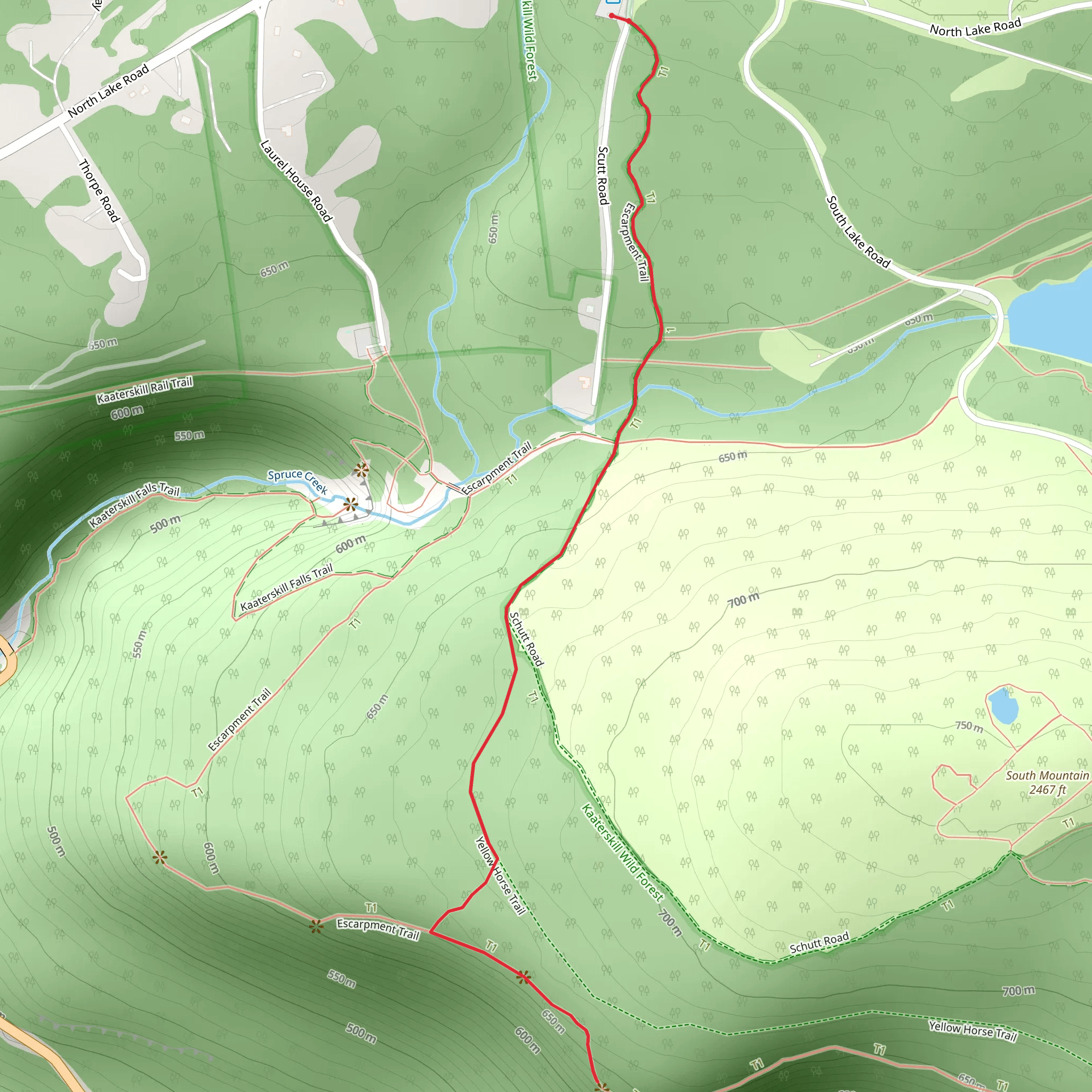 Escarpment Short Trail mobile static map