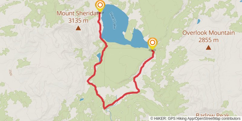 Heart Lake Loop Trail stage 2 Map