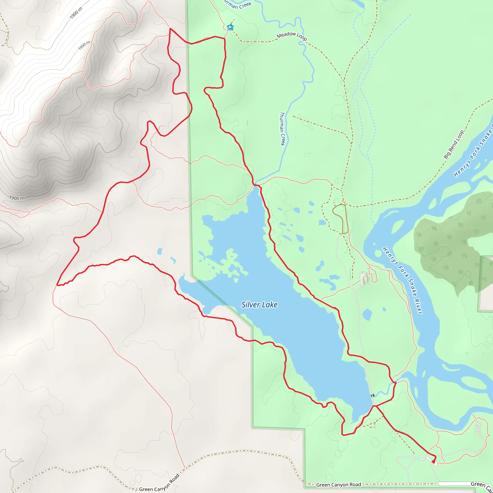 Silver Lake, Thurman Creek and Ranch Loop Trail mobile static map