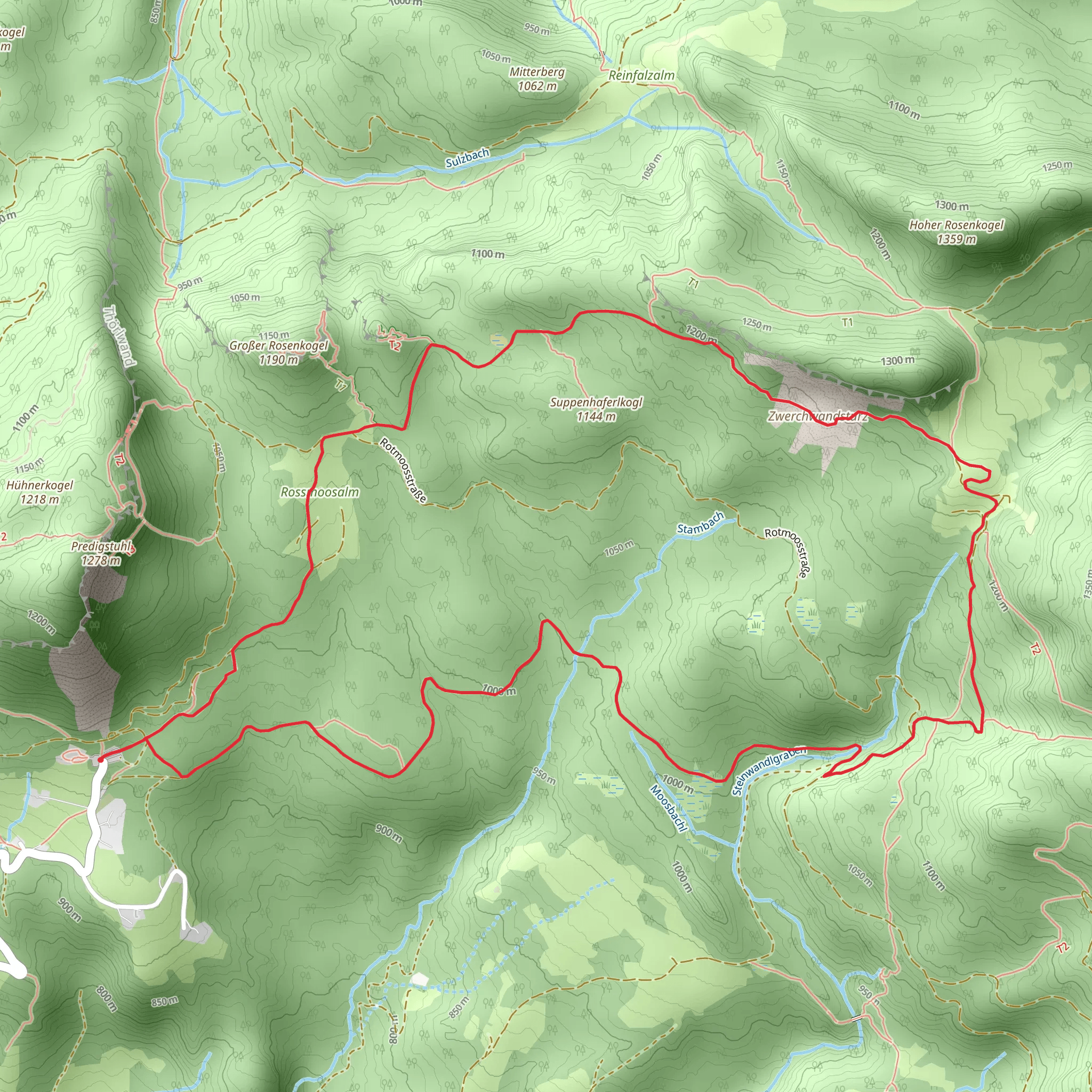 Hütteneckalm Hike mobile static map