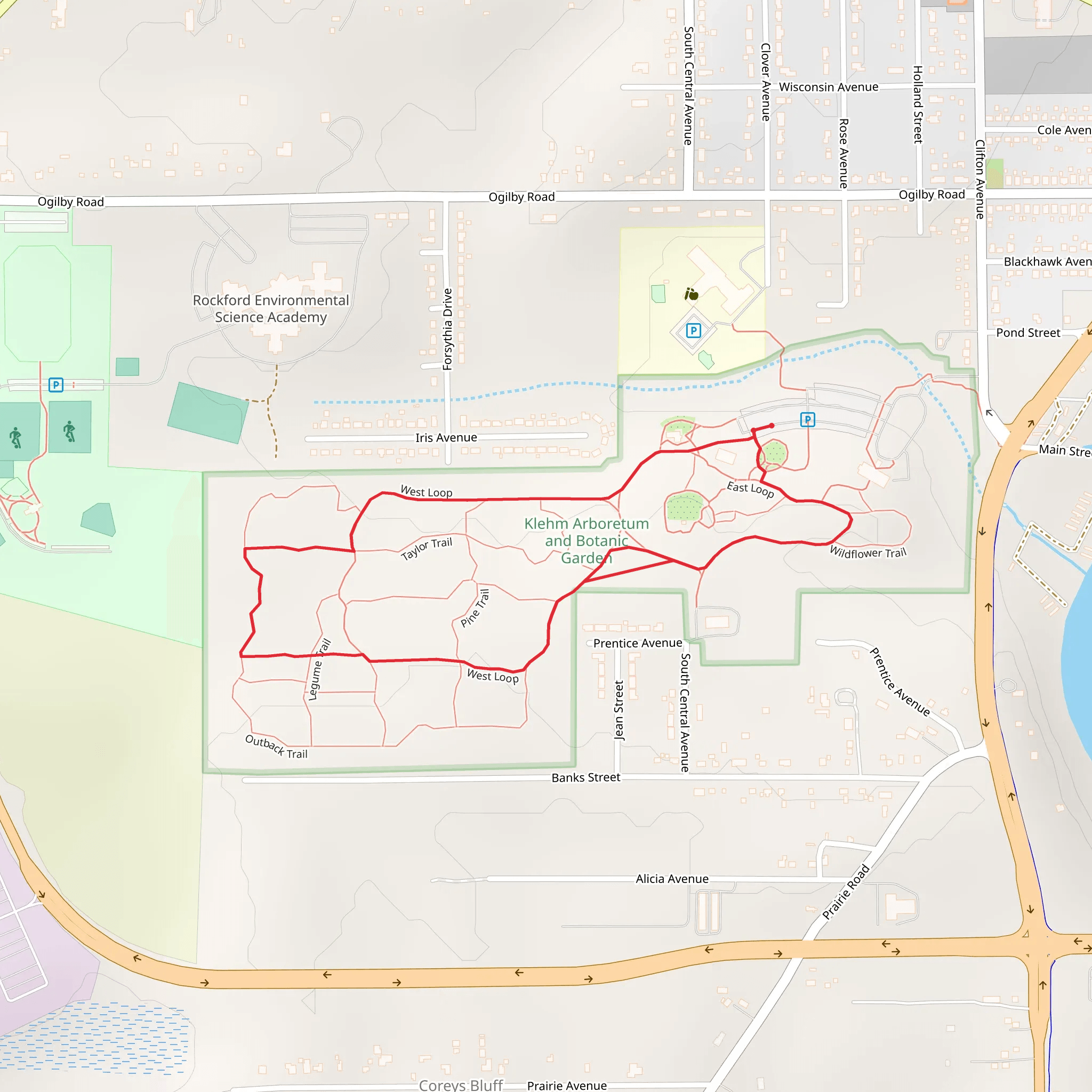 Taylor Trail and Sweetshrub Trail mobile static map