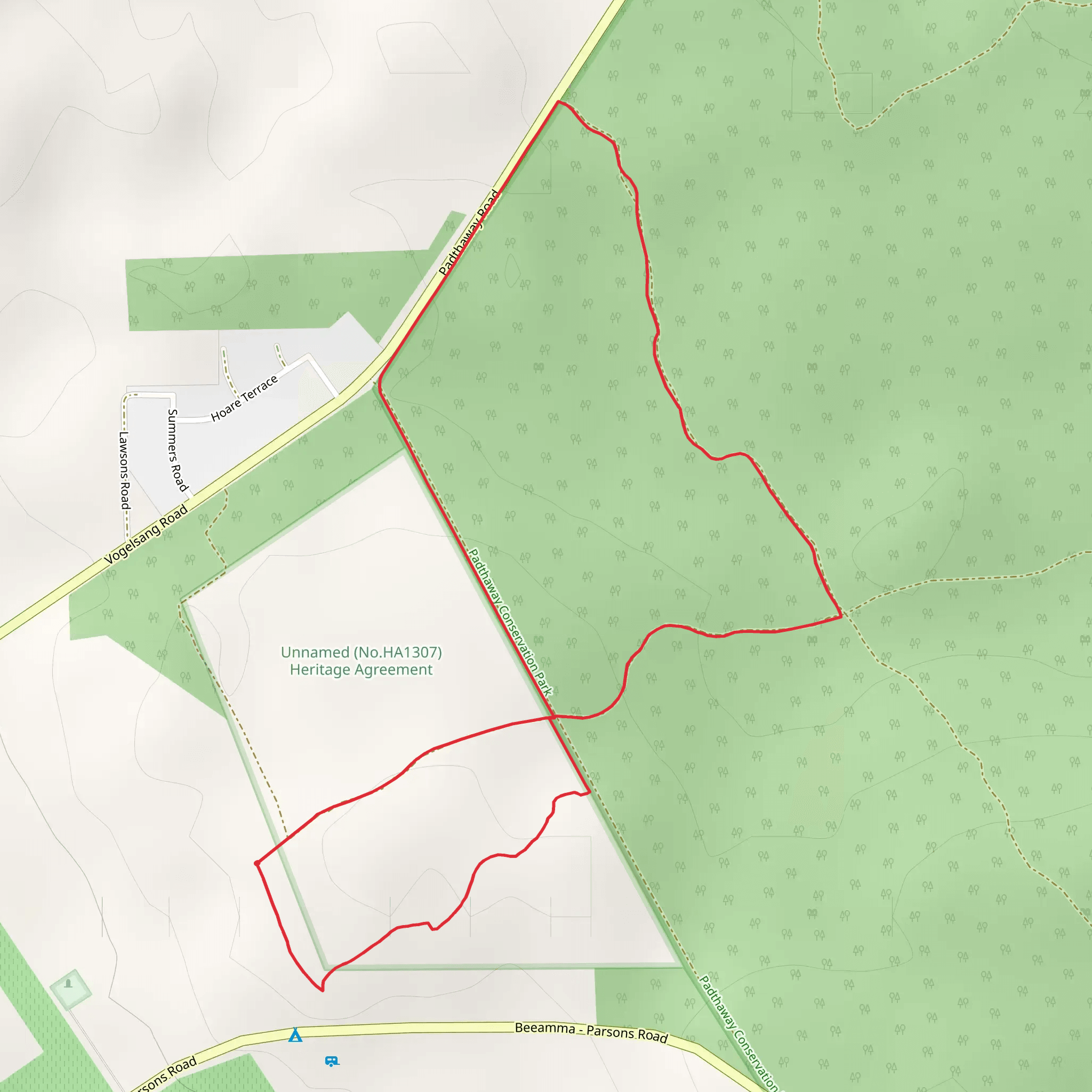 Currawong Loop Track mobile static map