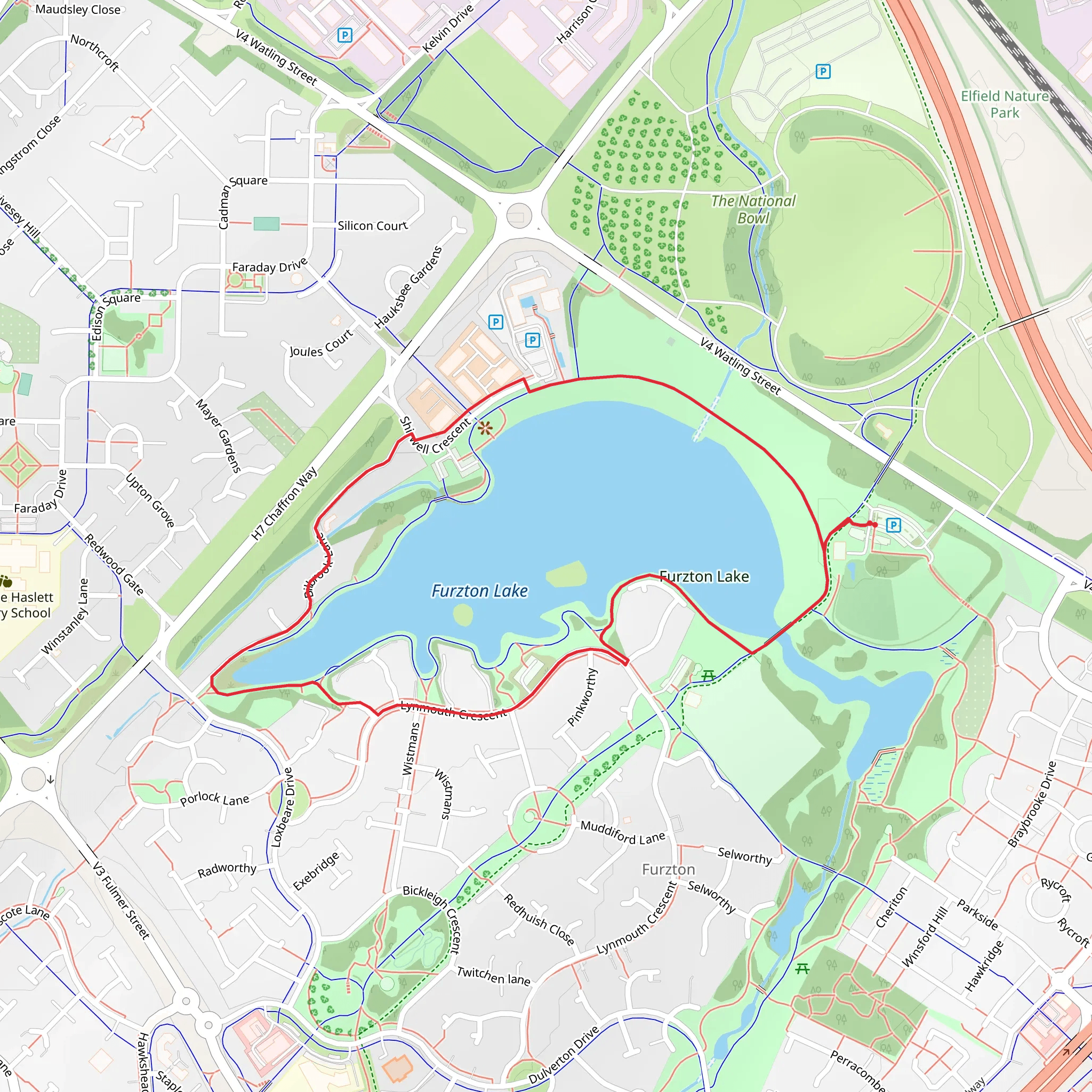 Furzton Lake Loop mobile static map