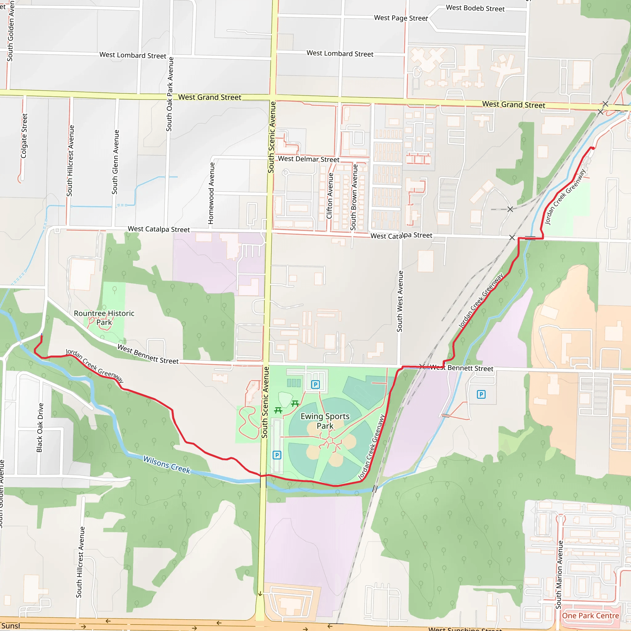 Jordan Creek Greenway mobile static map