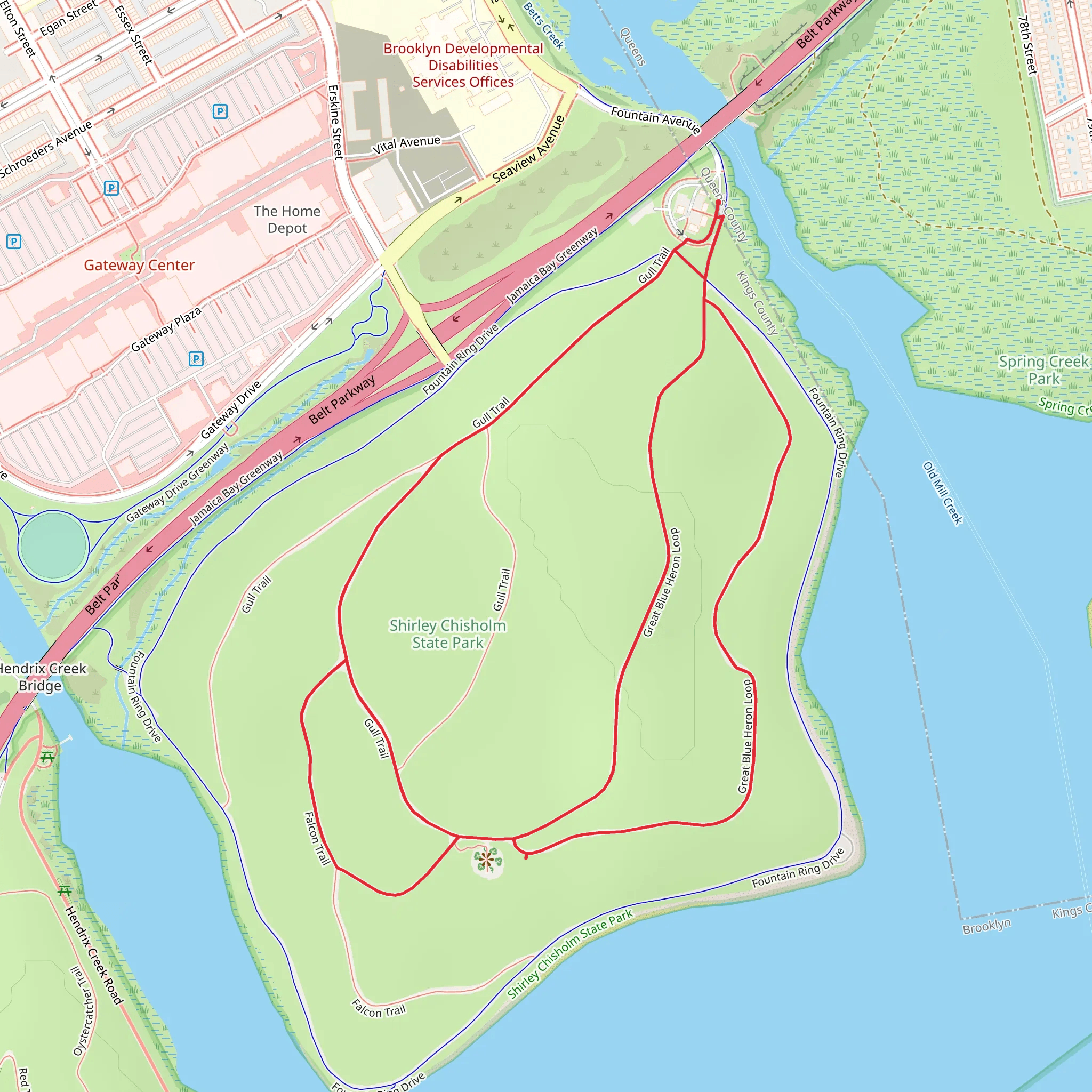 Great Blue Heron and Gull Trail Loop mobile static map