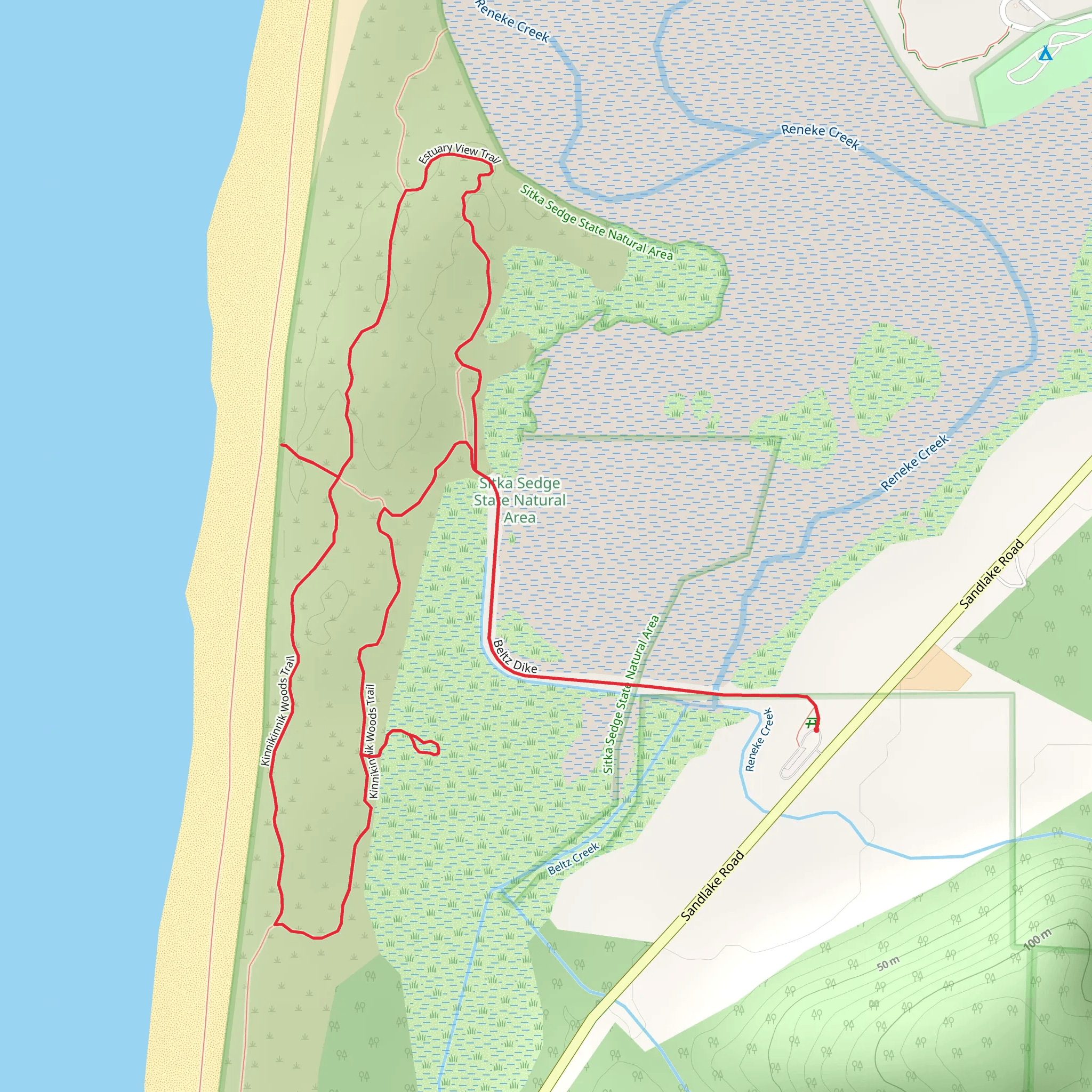 Estuary View and Kinnikinnik Woods Loop Trail mobile static map
