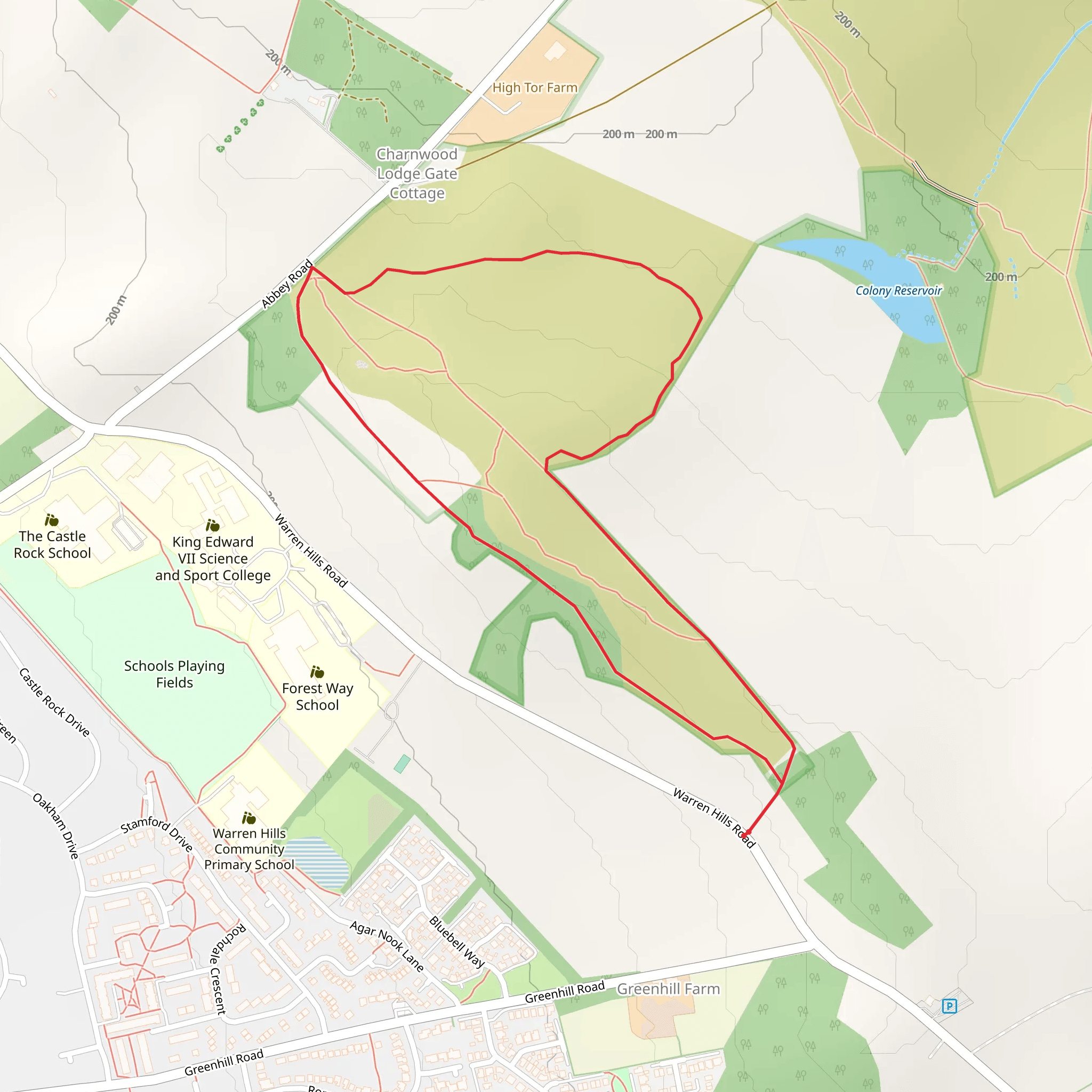 Warren Hills Loop mobile static map