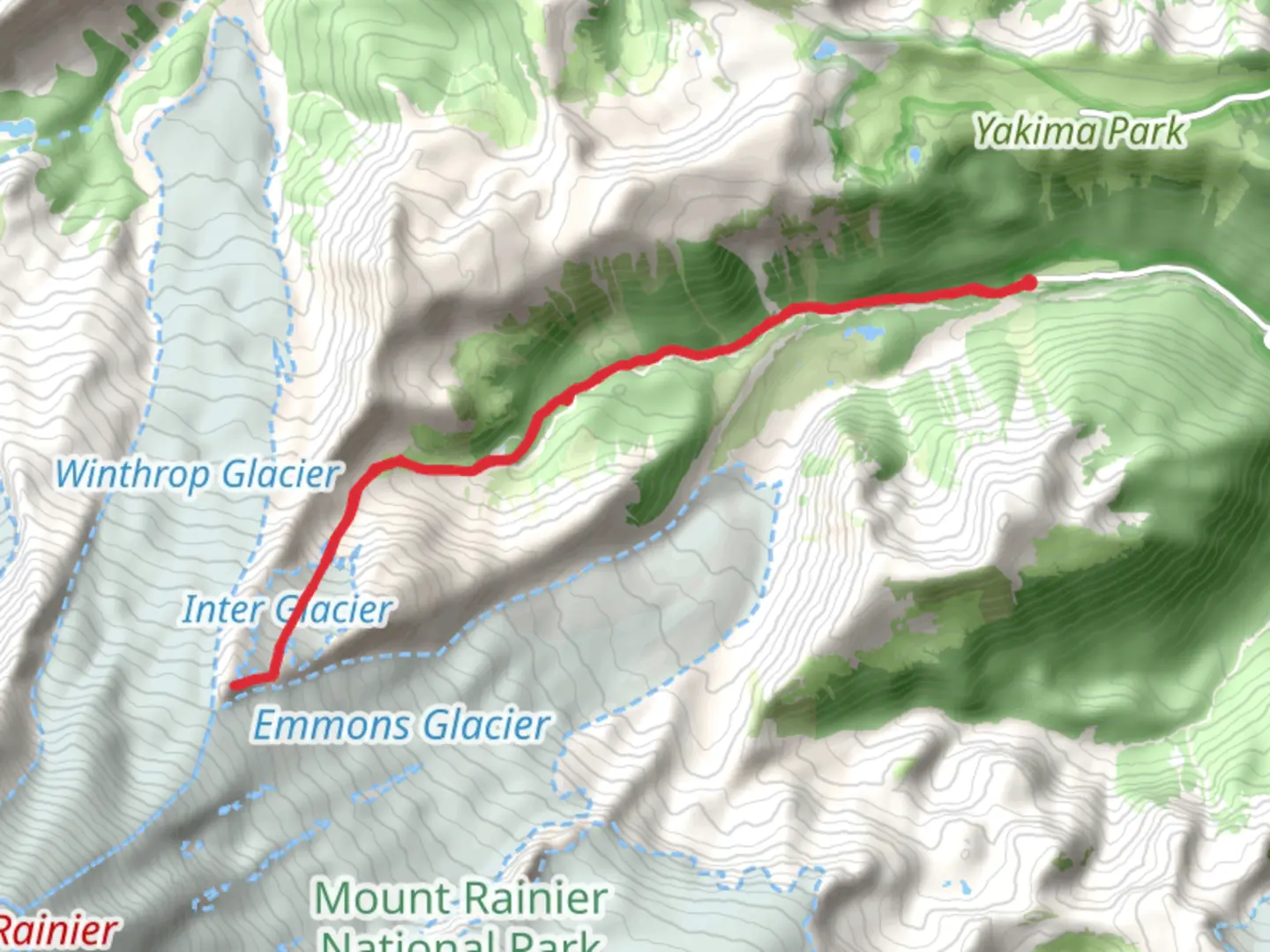 An image depicting the trail Steamboat Prow via Glacier Basin Trail and its surrounding area.