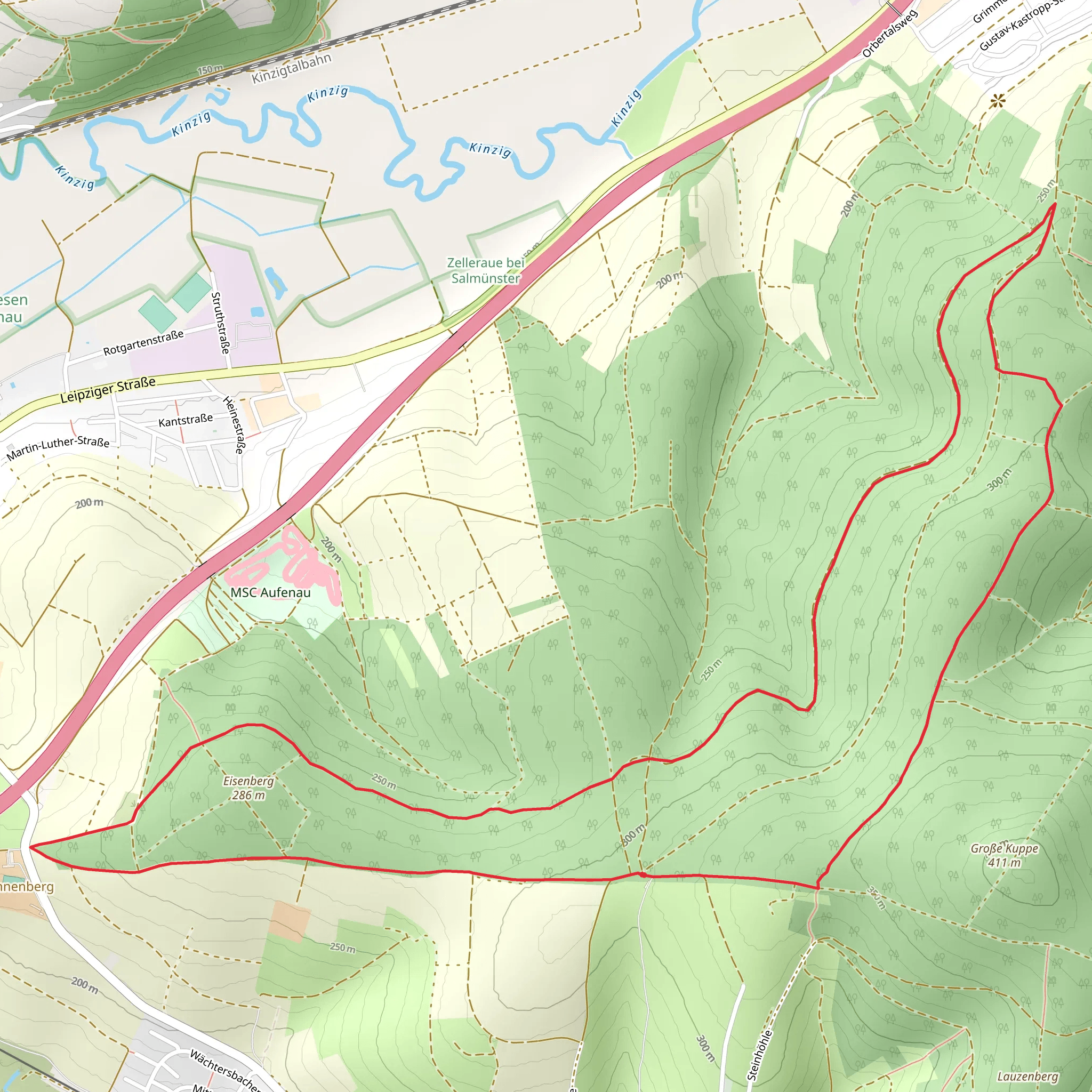 Eisenberg Loop via Grenzstein Rundwanderweg Ost mobile static map