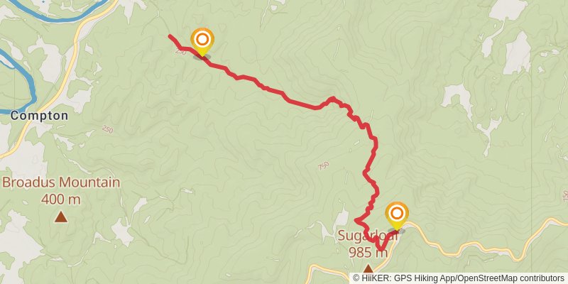 Tuscarora - Overall Run Trail stage 2 Map