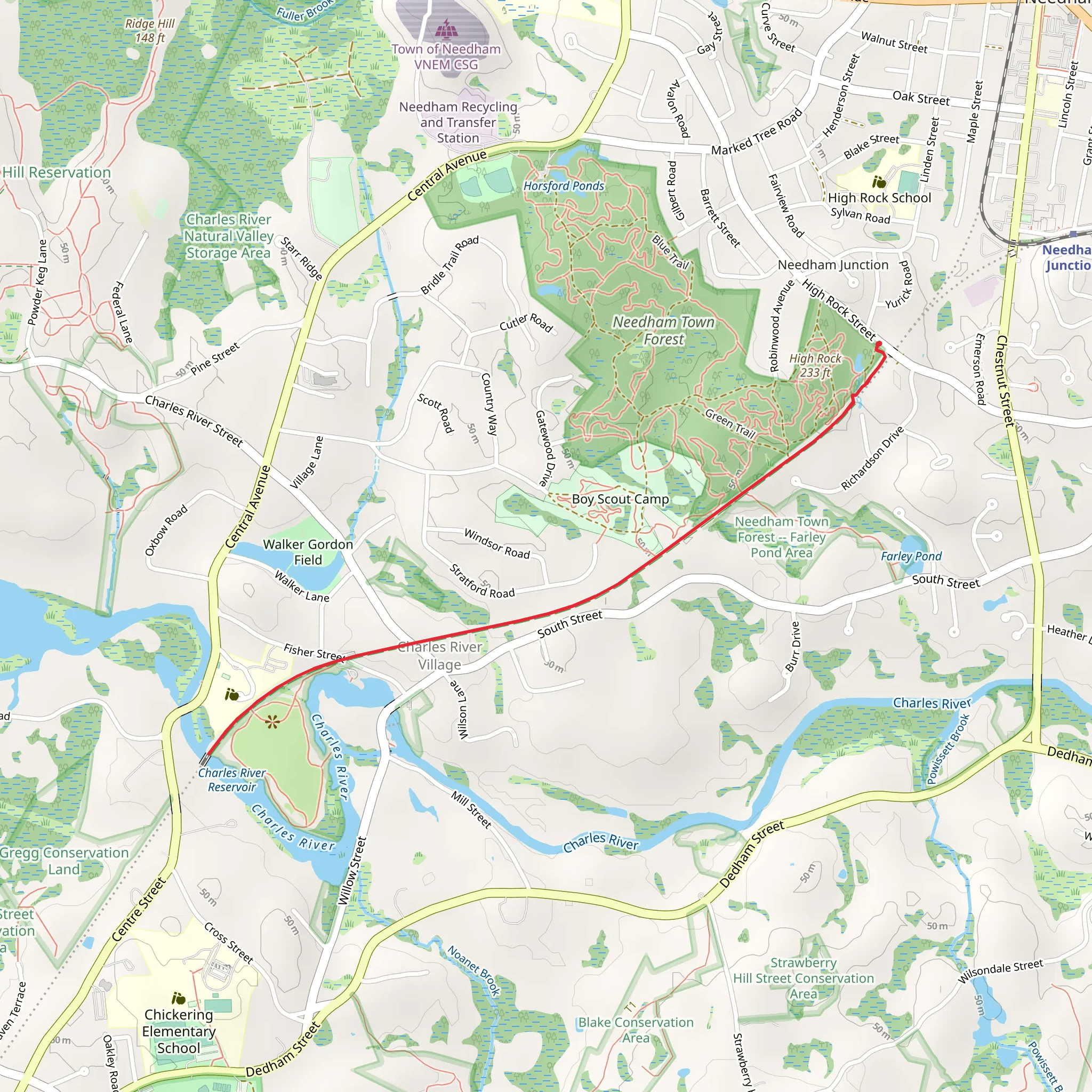 Bay Colony Rail Trail mobile static map