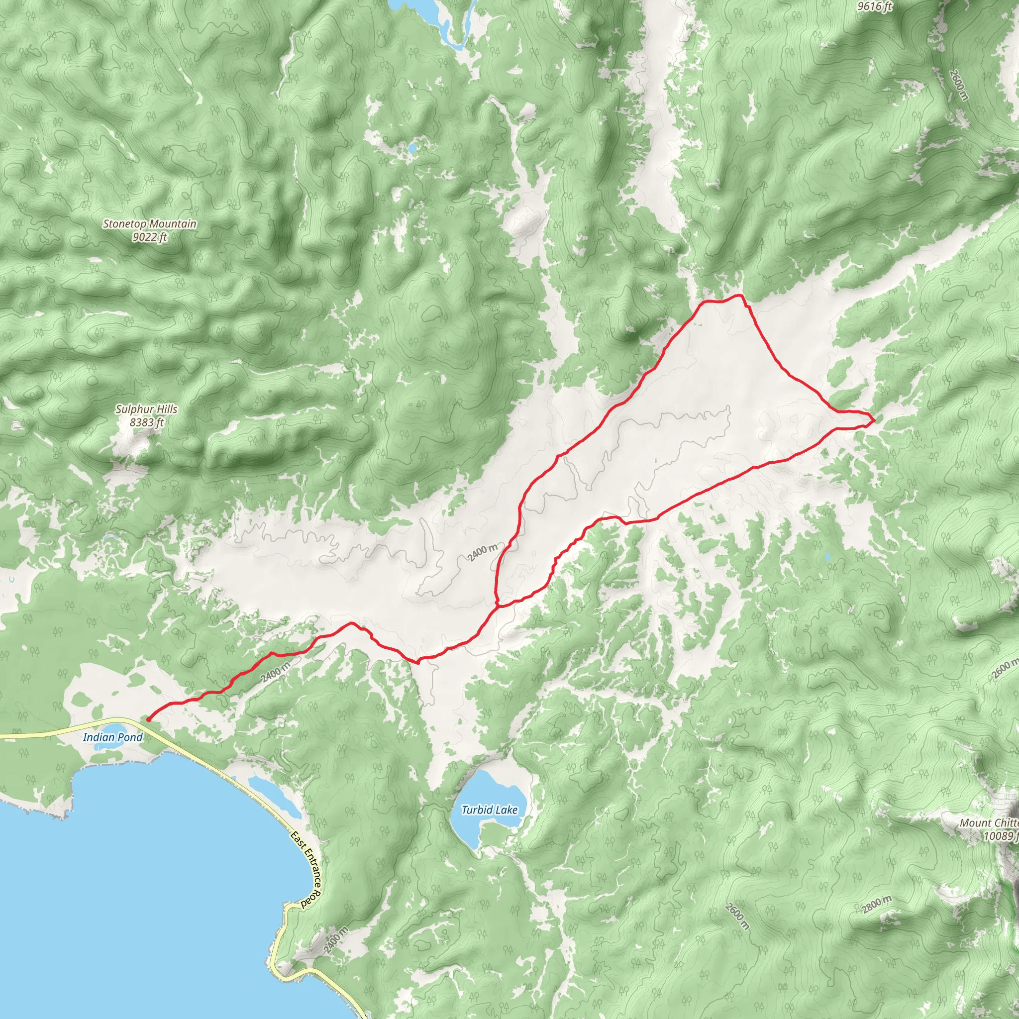 Raven Creek Cutoff Trail via Pelican Valley Trail mobile static map