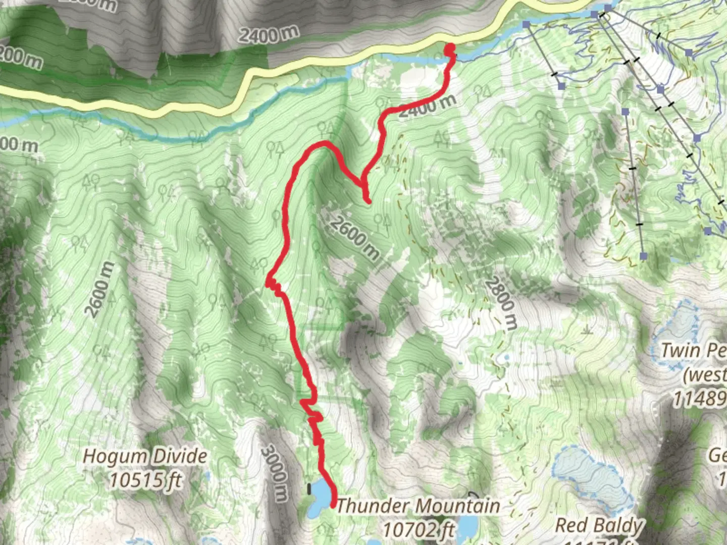 An image depicting the trail Red Pine Trail and its surrounding area.