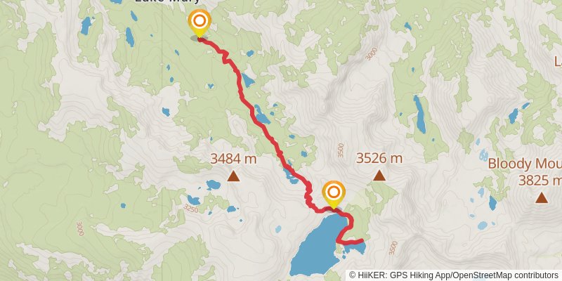 Duck Pass and Pika Lake Trail stage 2 Map