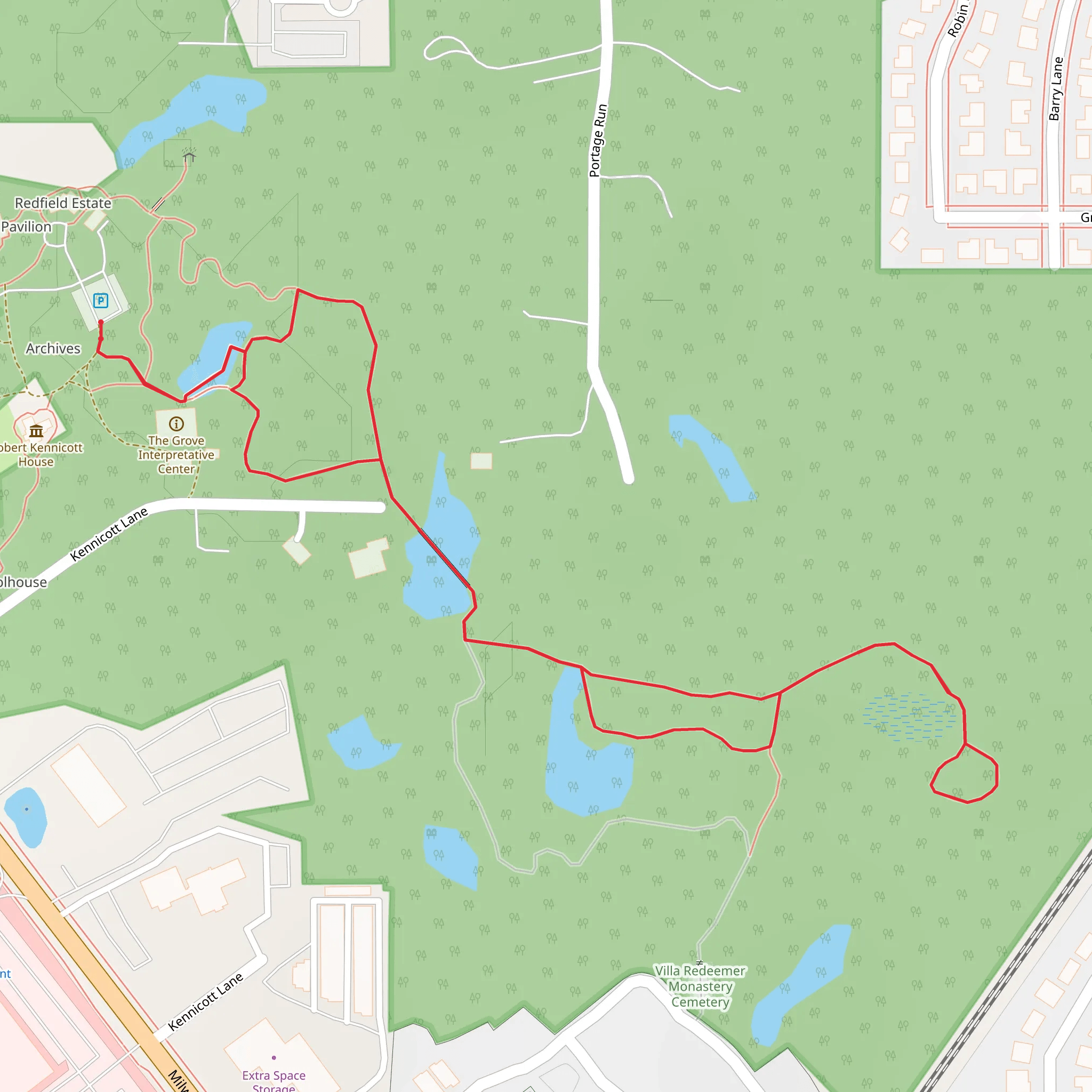 Kennicott Grove Out and Back mobile static map