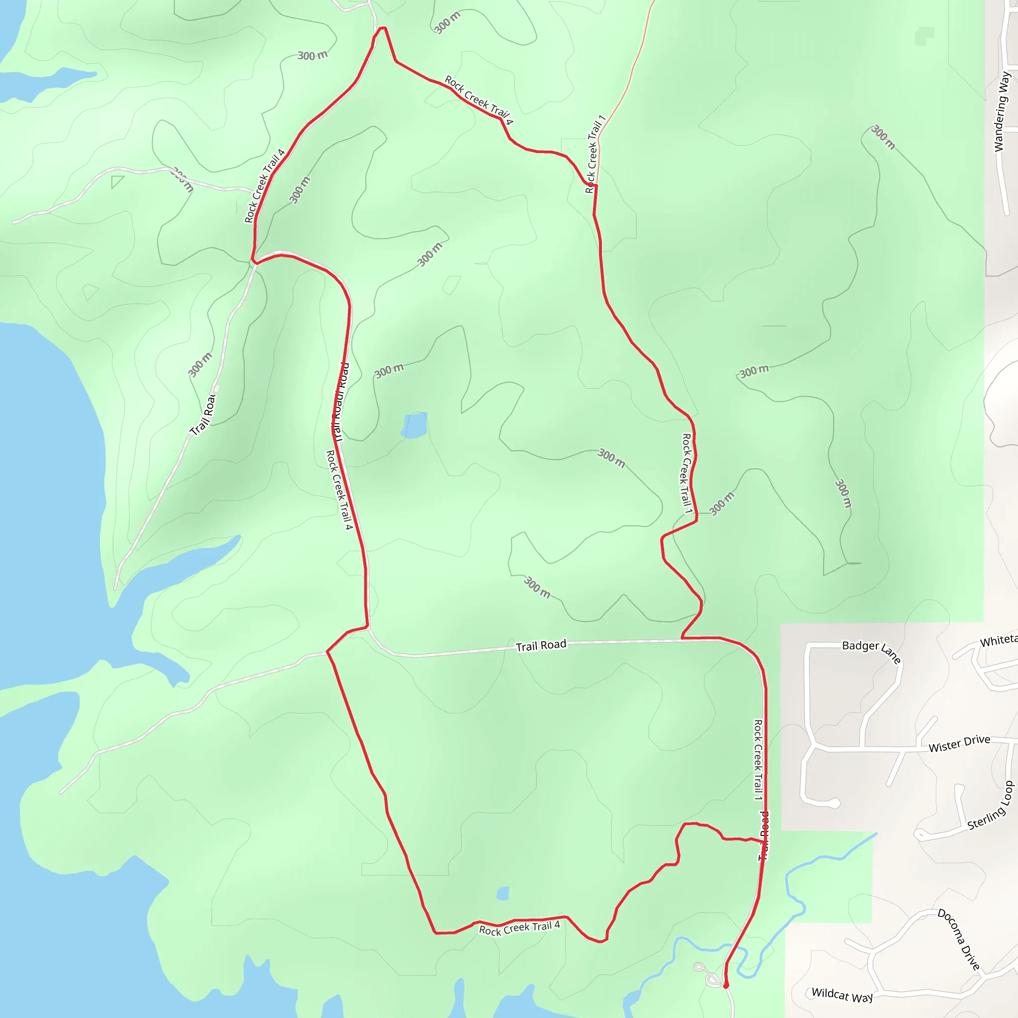 Rock Creek Loop Trail 1 and 4 mobile static map