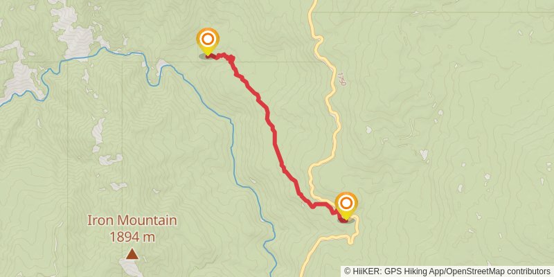 South Fork Merced Trail via Hites Cove Trail stage 3 Map