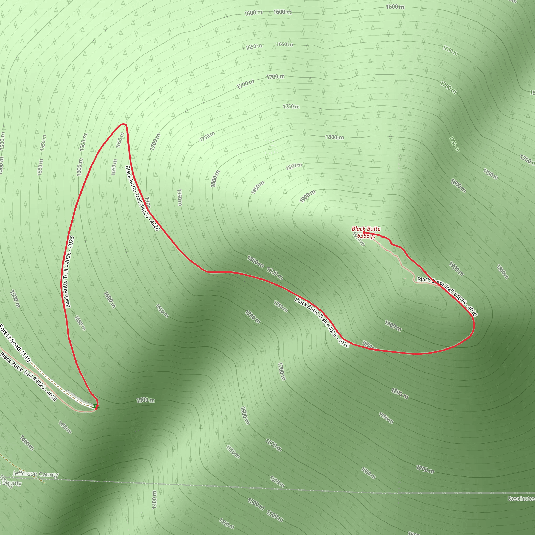 Black Butte Trail mobile static map