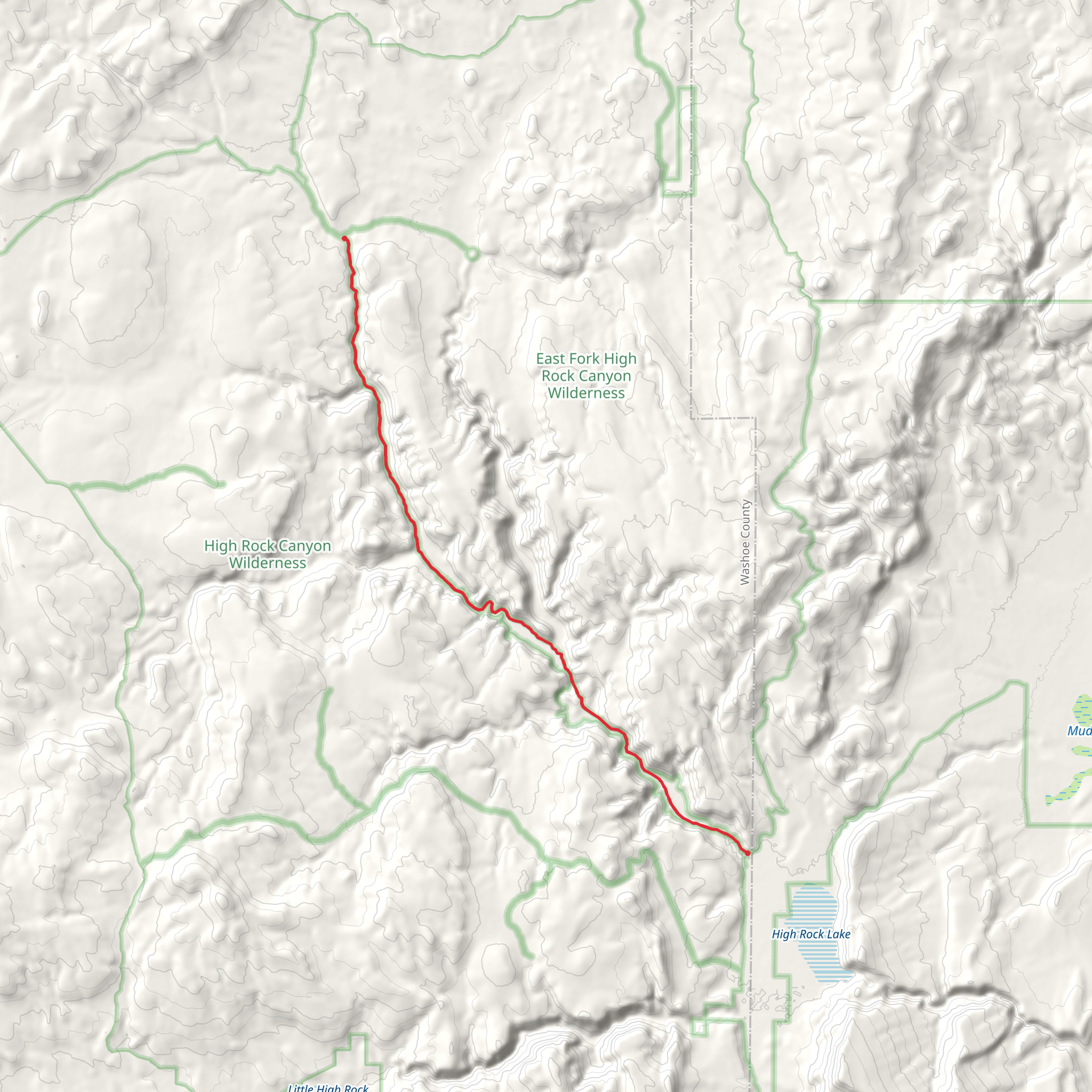 Walk along High Rock Creek - High Rock Lake mobile static map