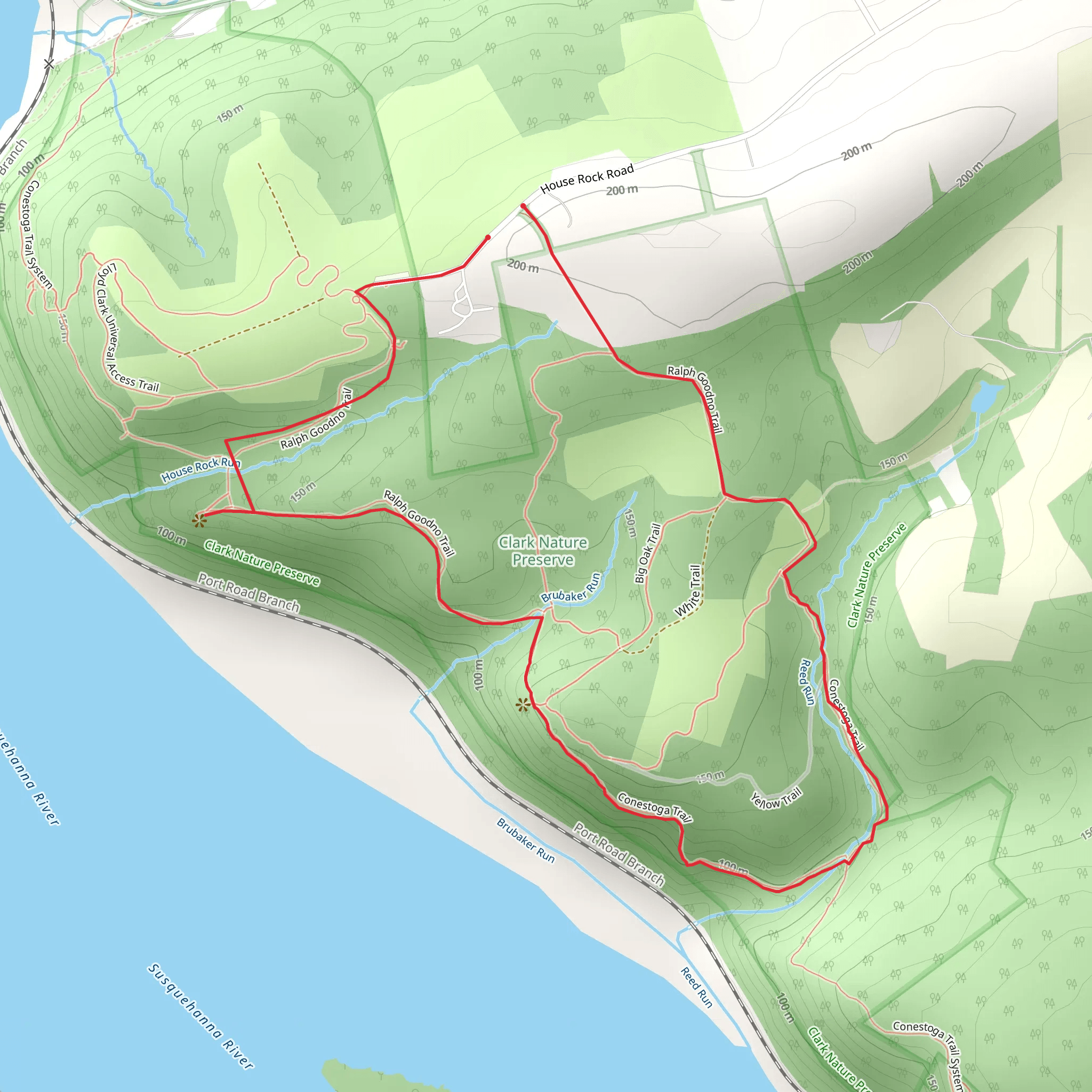 Brubaker Run and House Rock Run Loop mobile static map