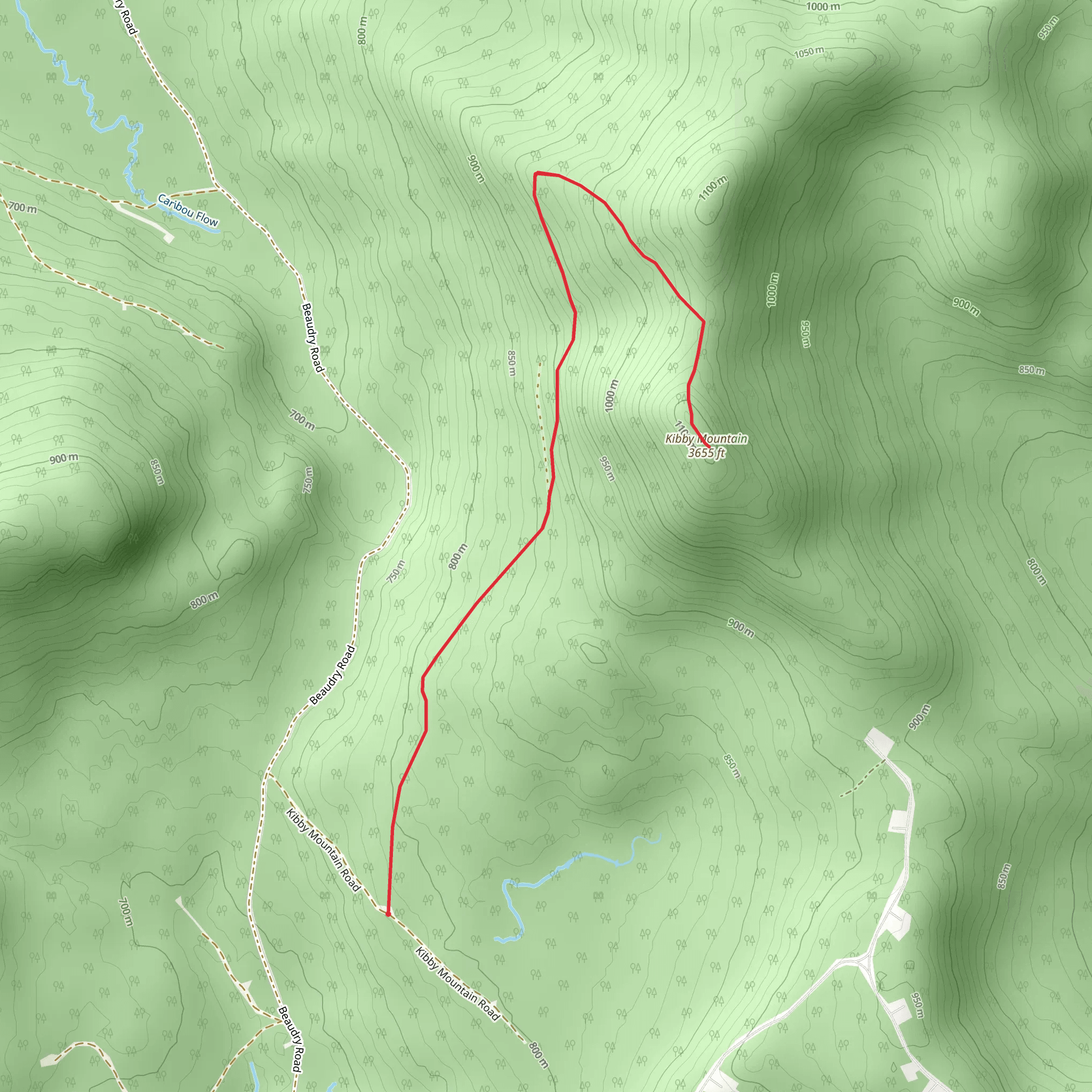 Kibby Mountain Trail mobile static map