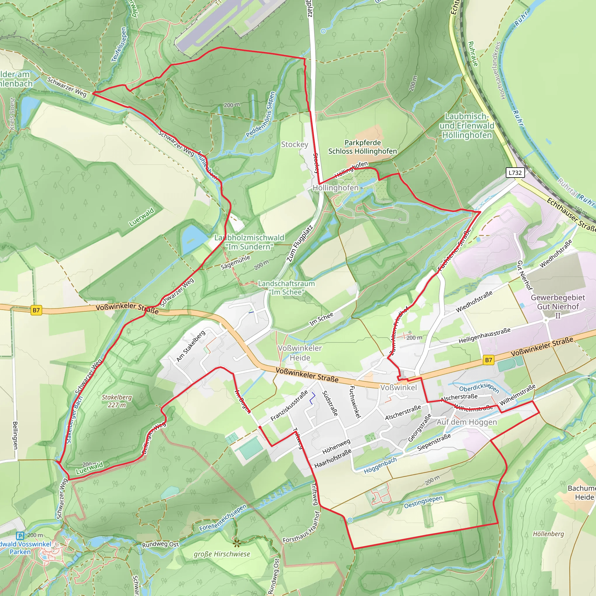 Luerwaldrunde and Vosswinkel mobile static map