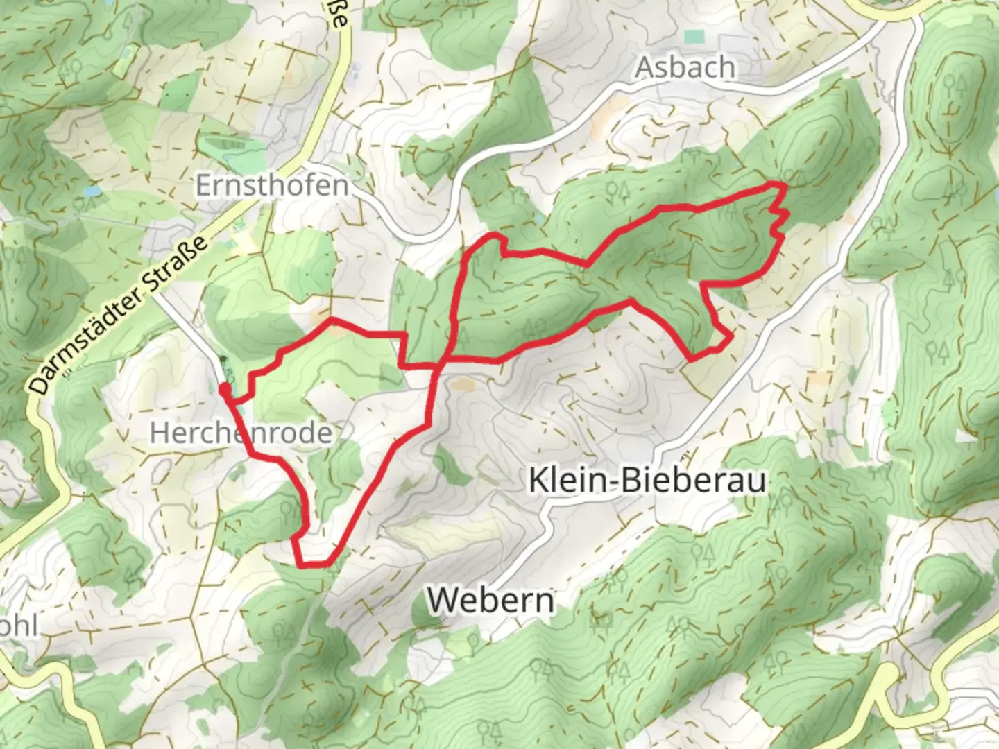 An image depicting the trail Herchenrode and Steinernfirst Loop and its surrounding area.