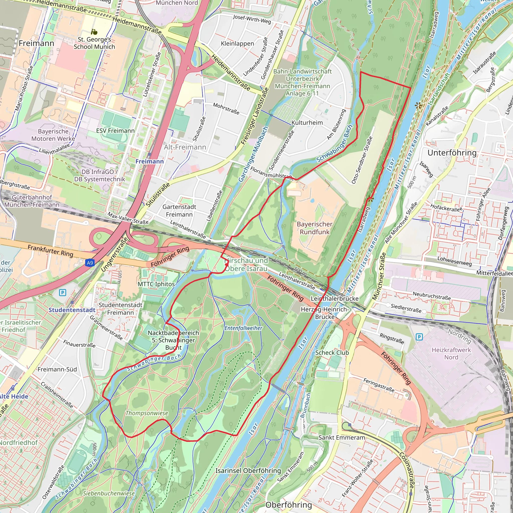 Isarradweg, Seidelweg and Werneckstrasse Loop mobile static map