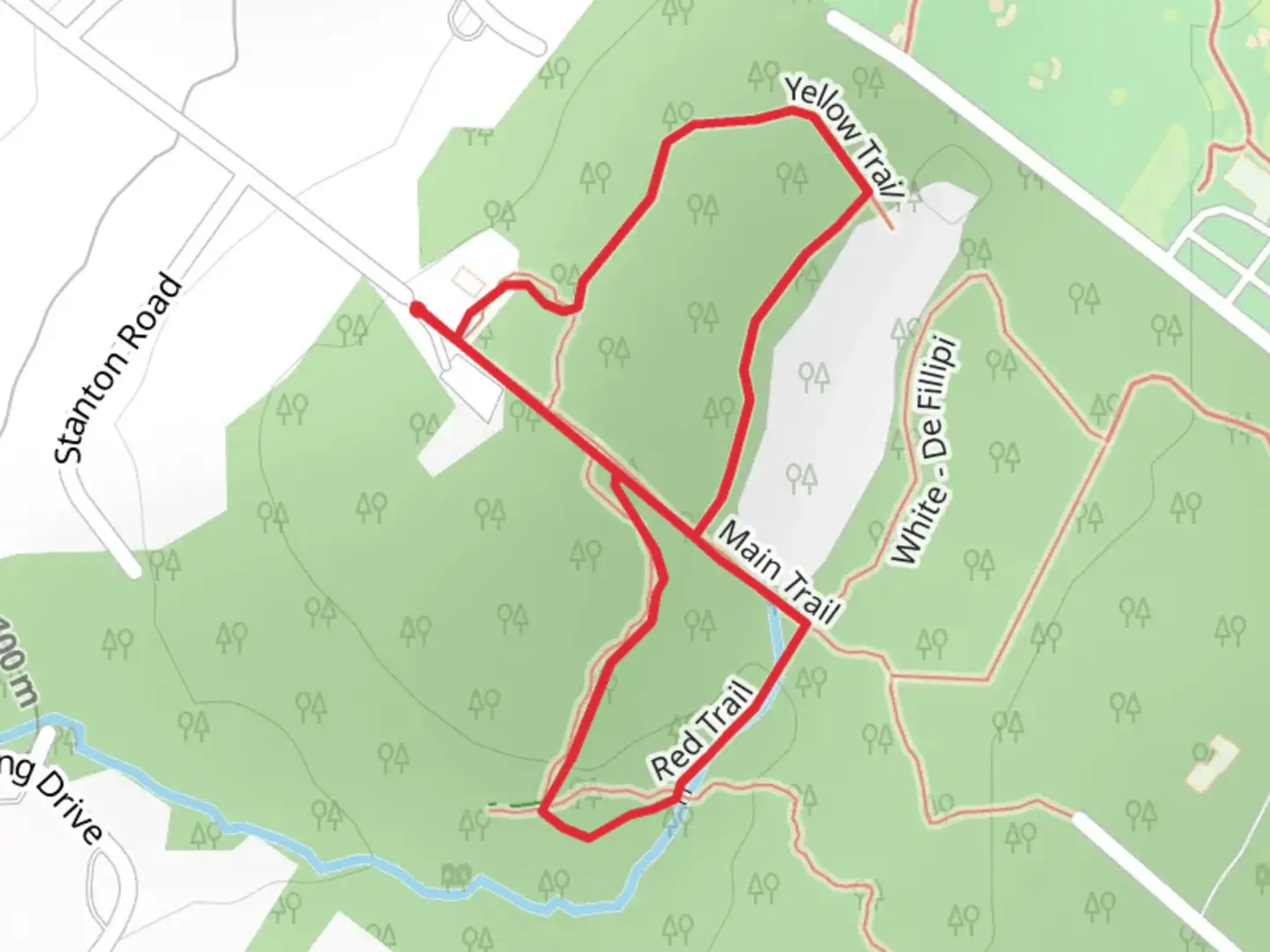 An image depicting the trail Yellow-Red Loop and its surrounding area.