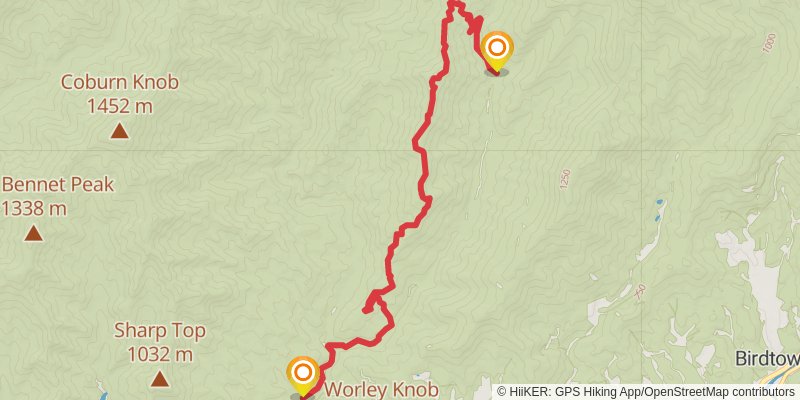 Indian Creek and Sunkota Ridge Trail stage 2 Map