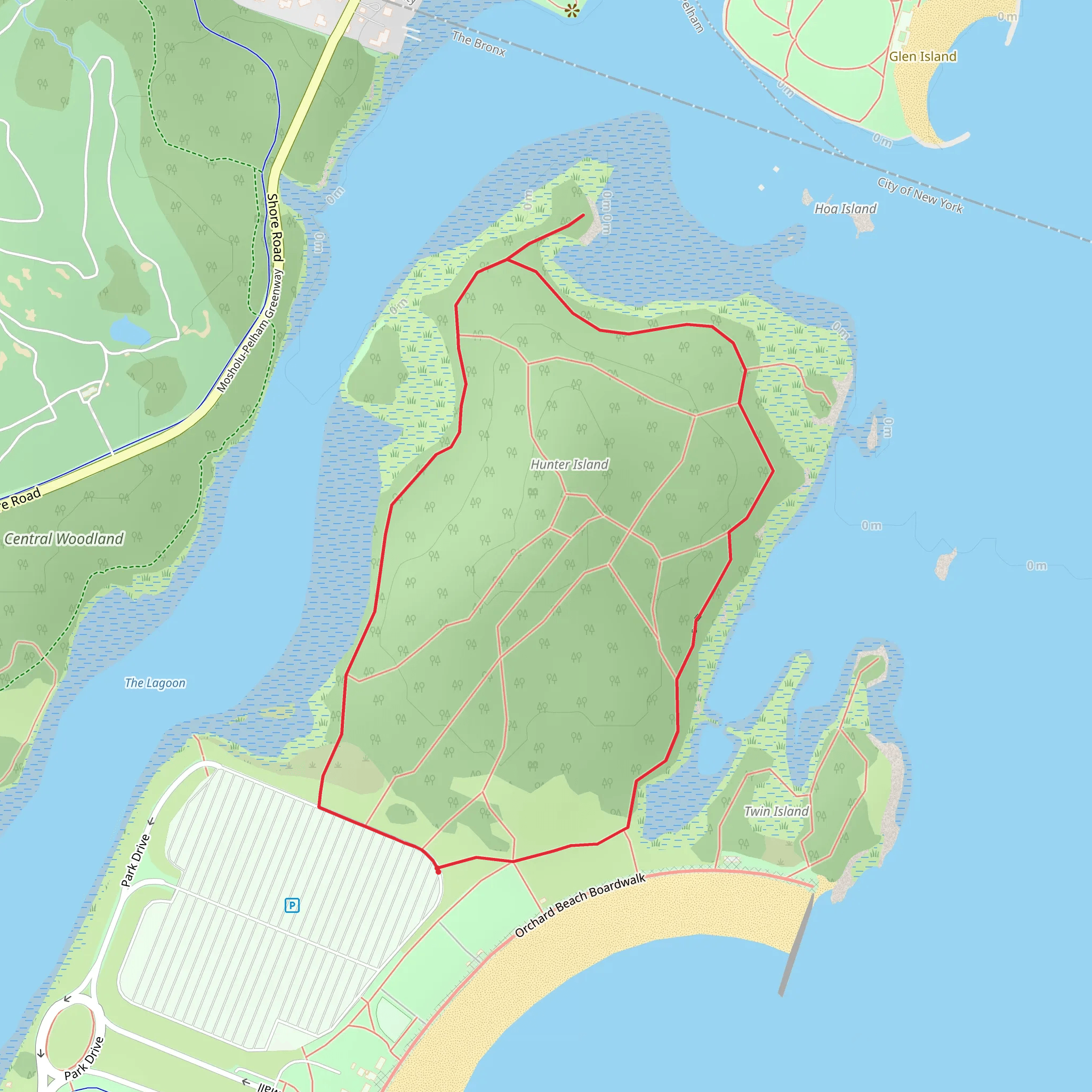 Hunter Island Loop Trail mobile static map