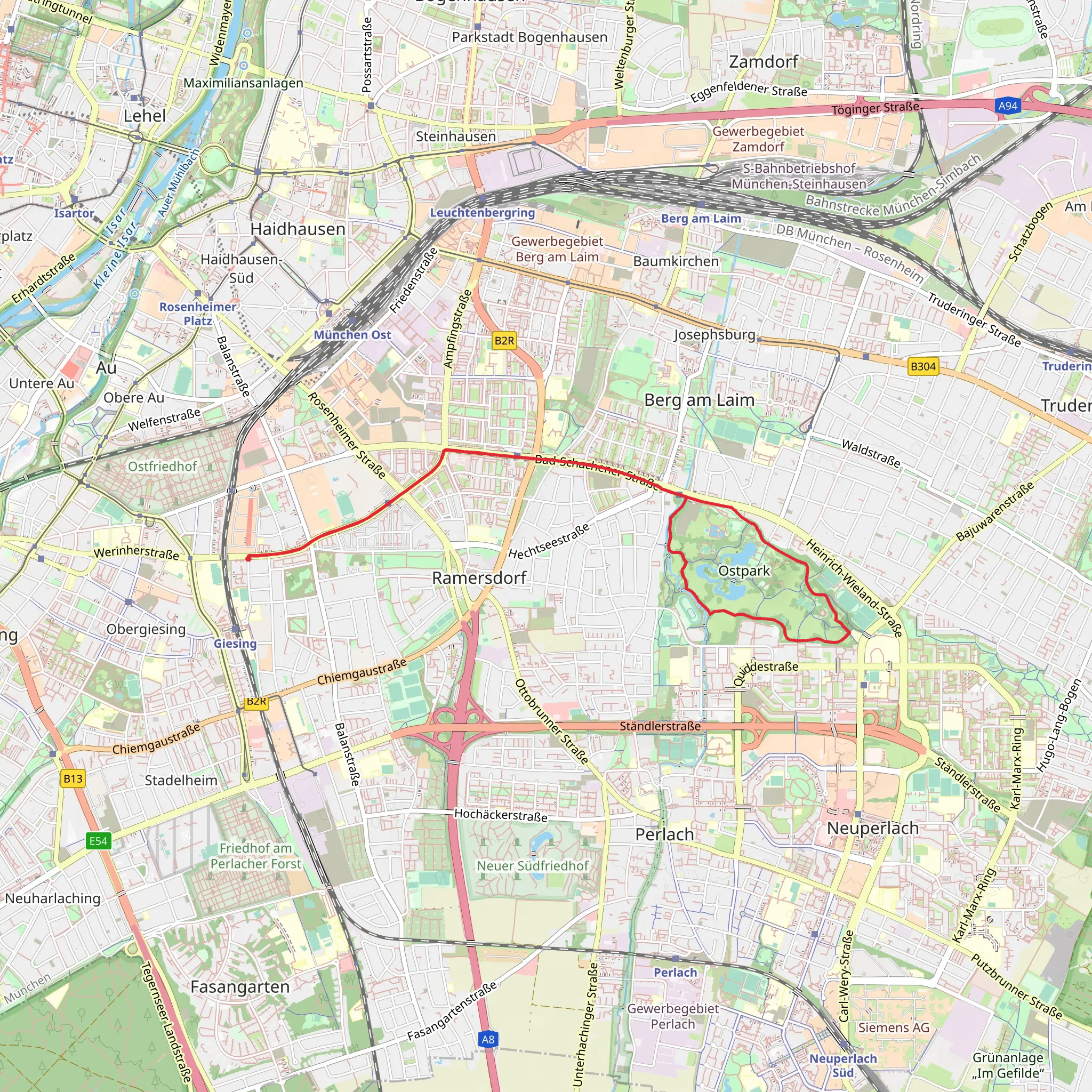 Ostpark See via Bad-Schachener-Straße mobile static map