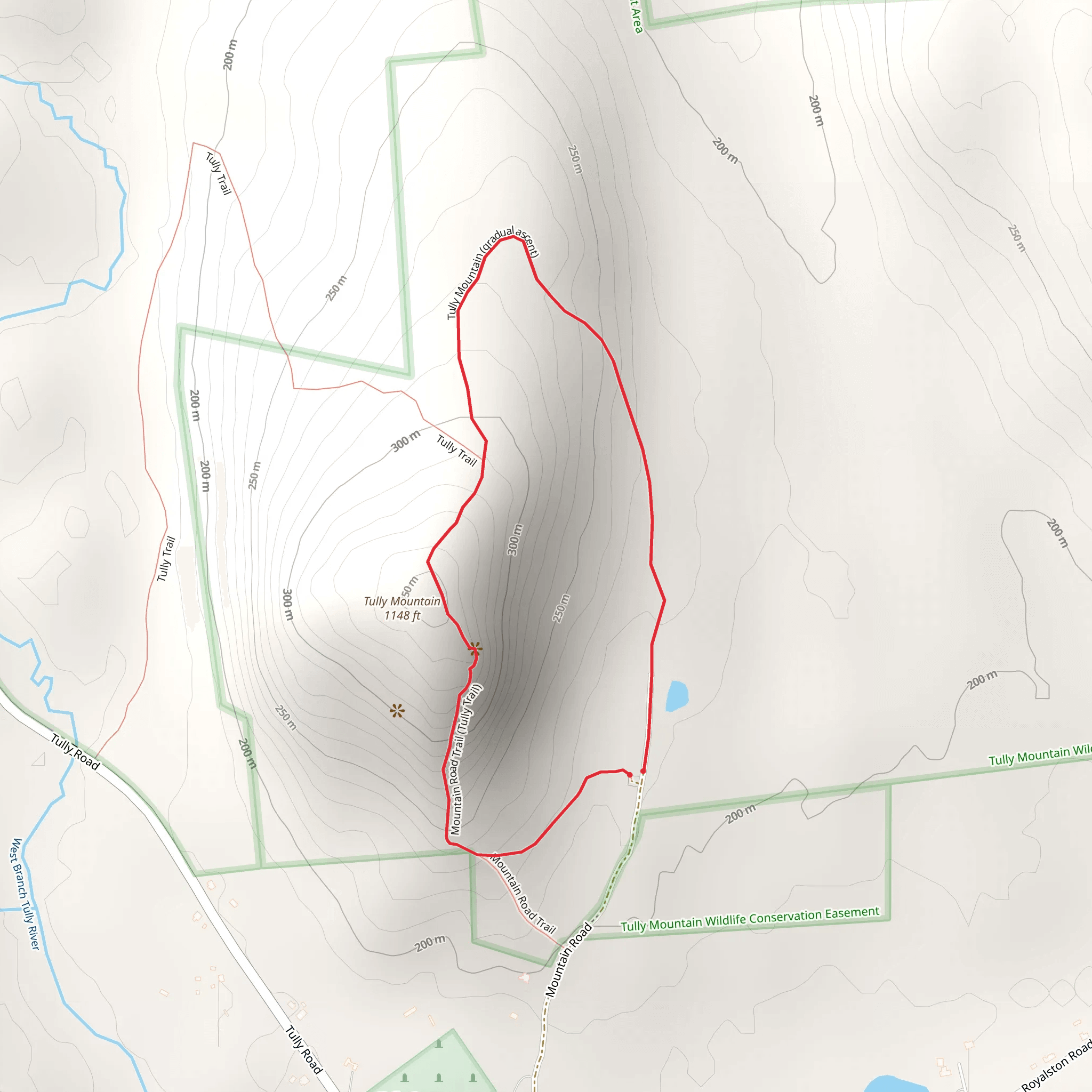 Tully Mountain Loop Trail mobile static map