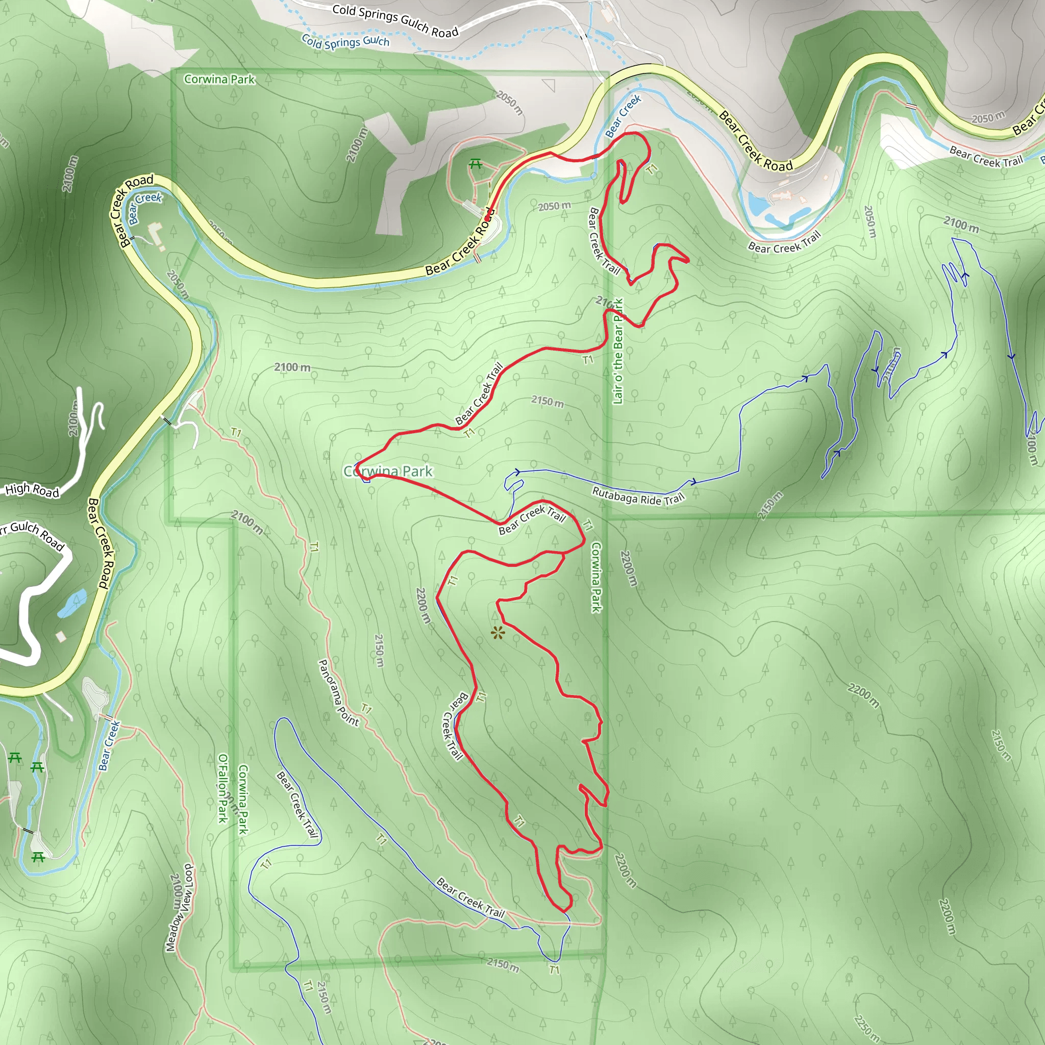 Bear Creek Loop Trail from Bear Creek Road mobile static map